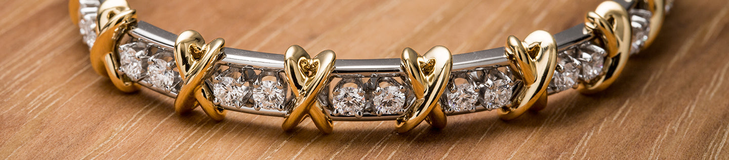 Tiffany Bracelet with Gold Accents and Diamonds