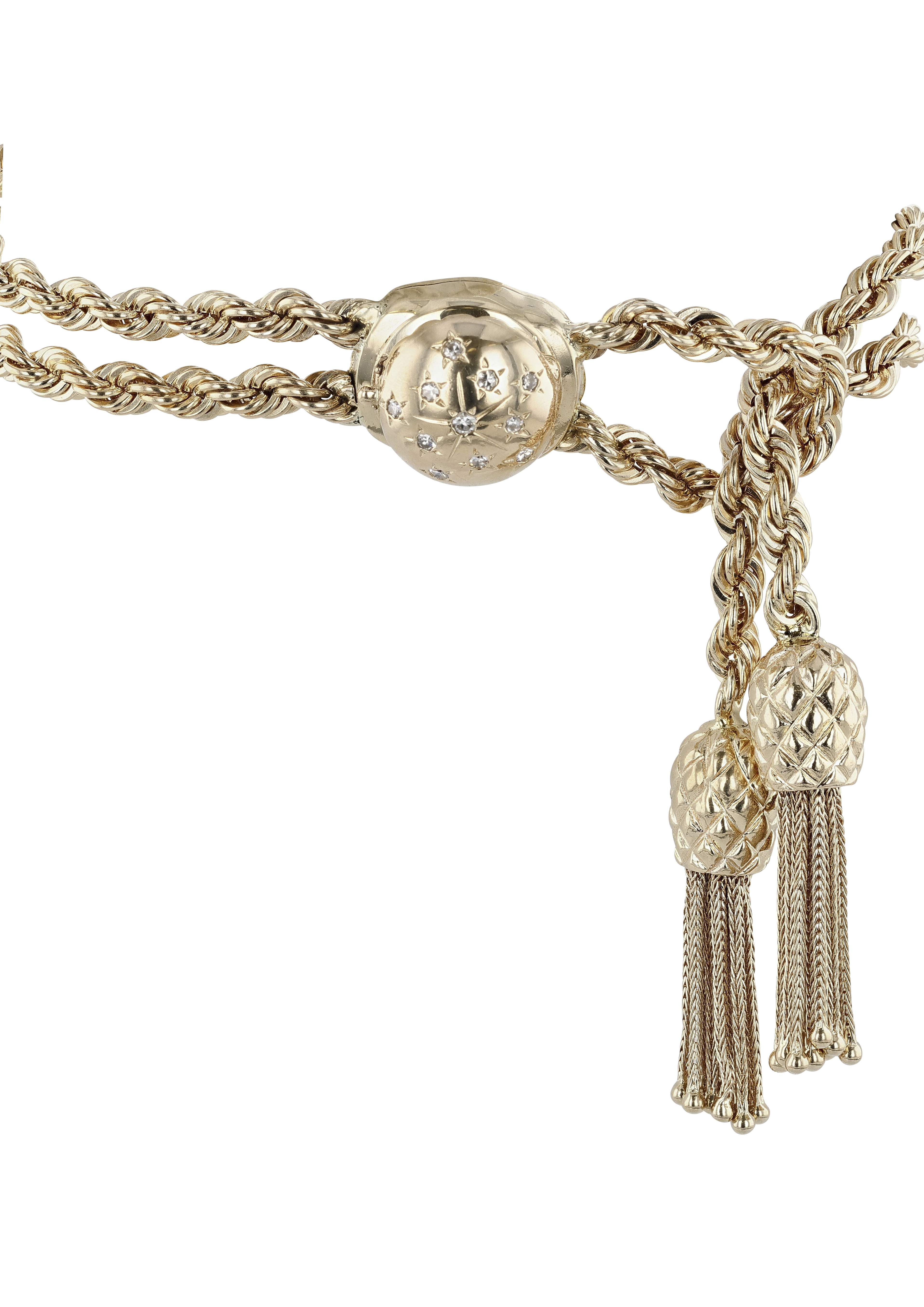 Retro Gold and Diamond Tassel Bracelet Watch
