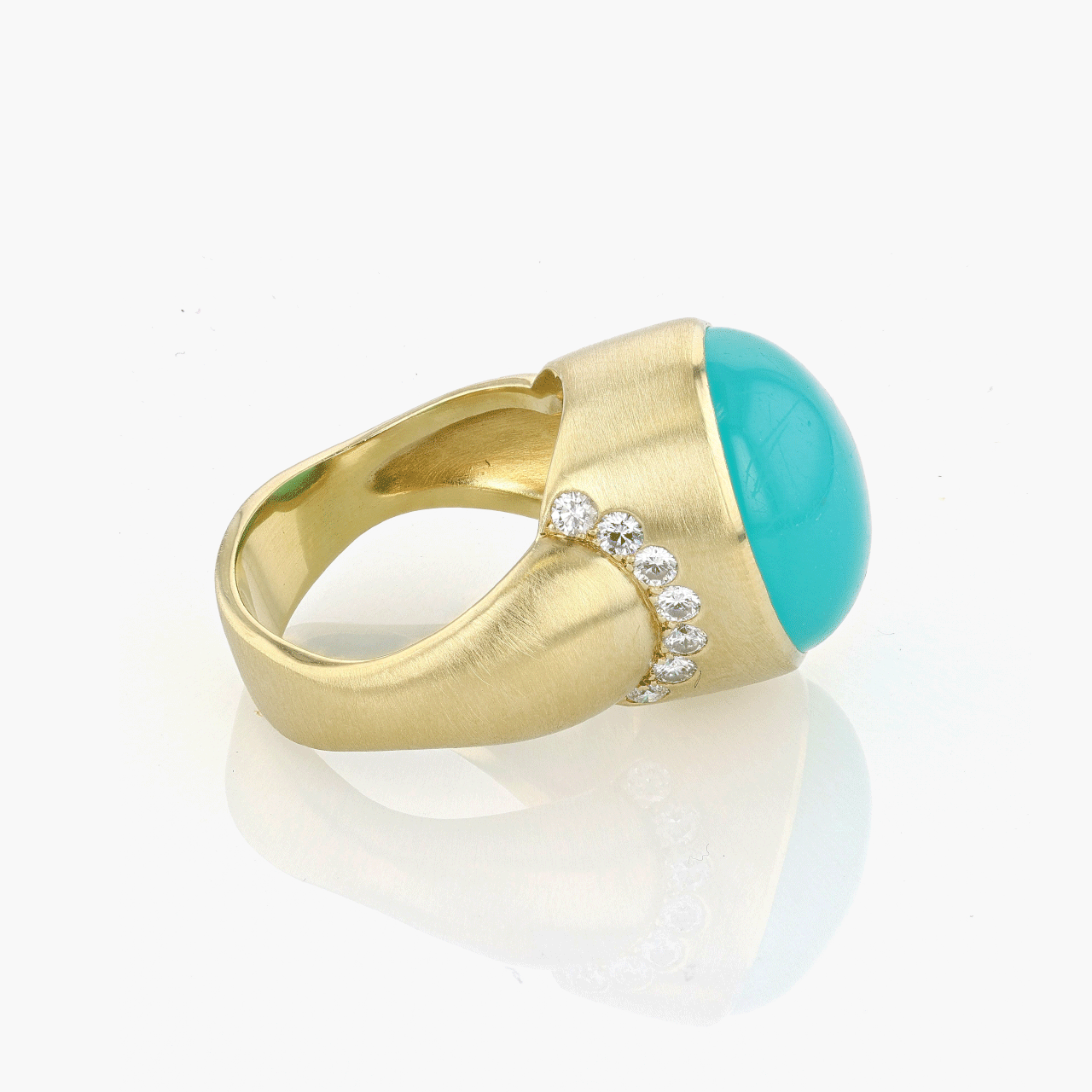 Gold, Diamond, and Chrysocolla Cocktail Ring