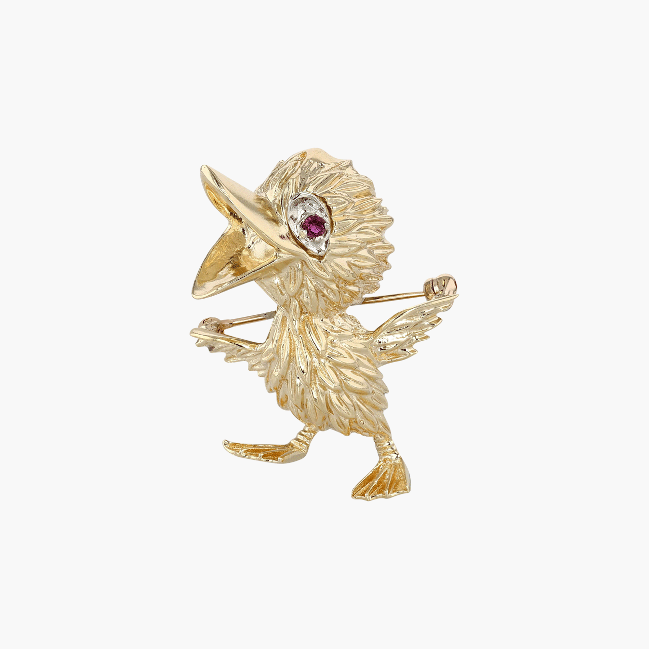 14k Yellow Gold Duck Brooch