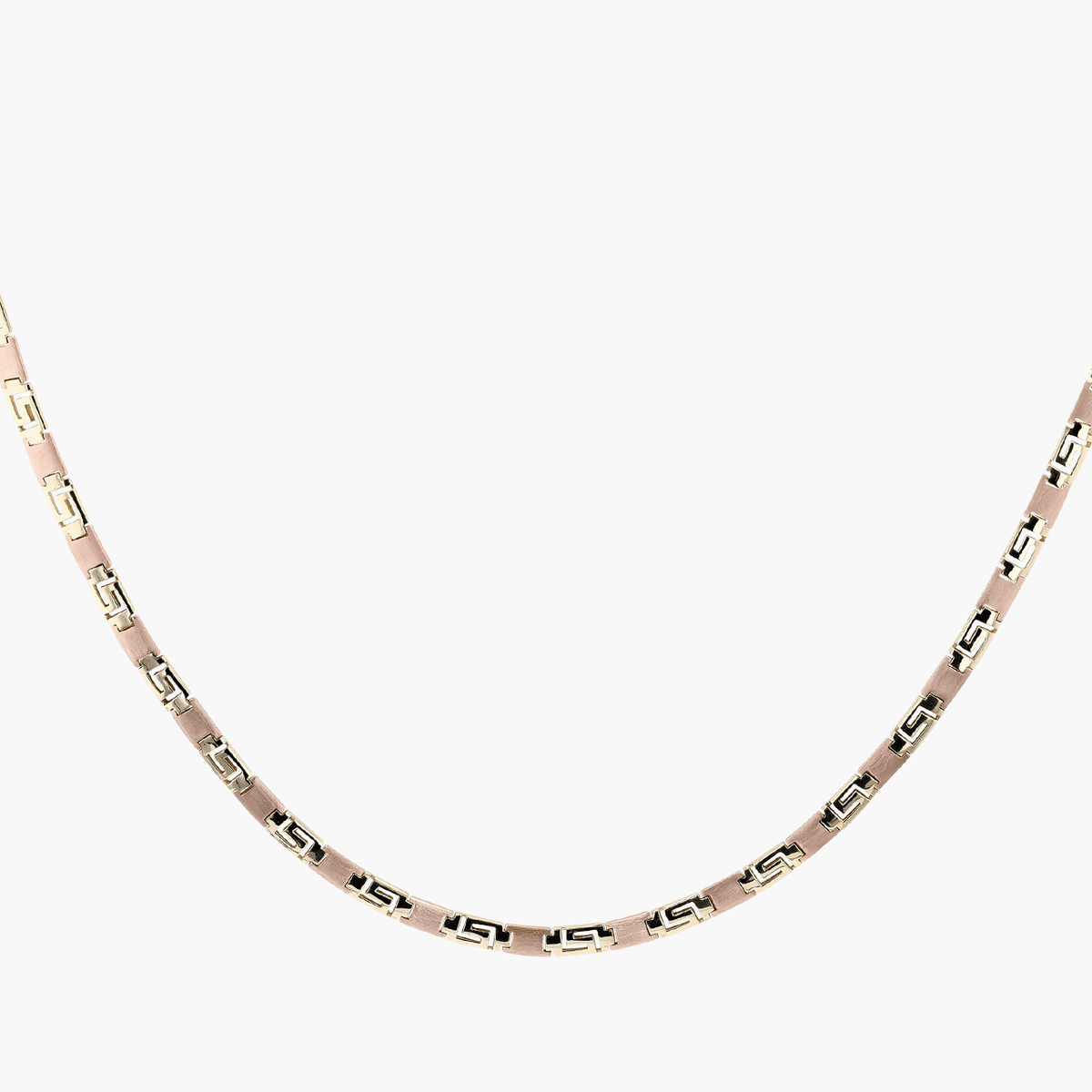 14k Gold Greek Key Motif Necklace and Bracelet