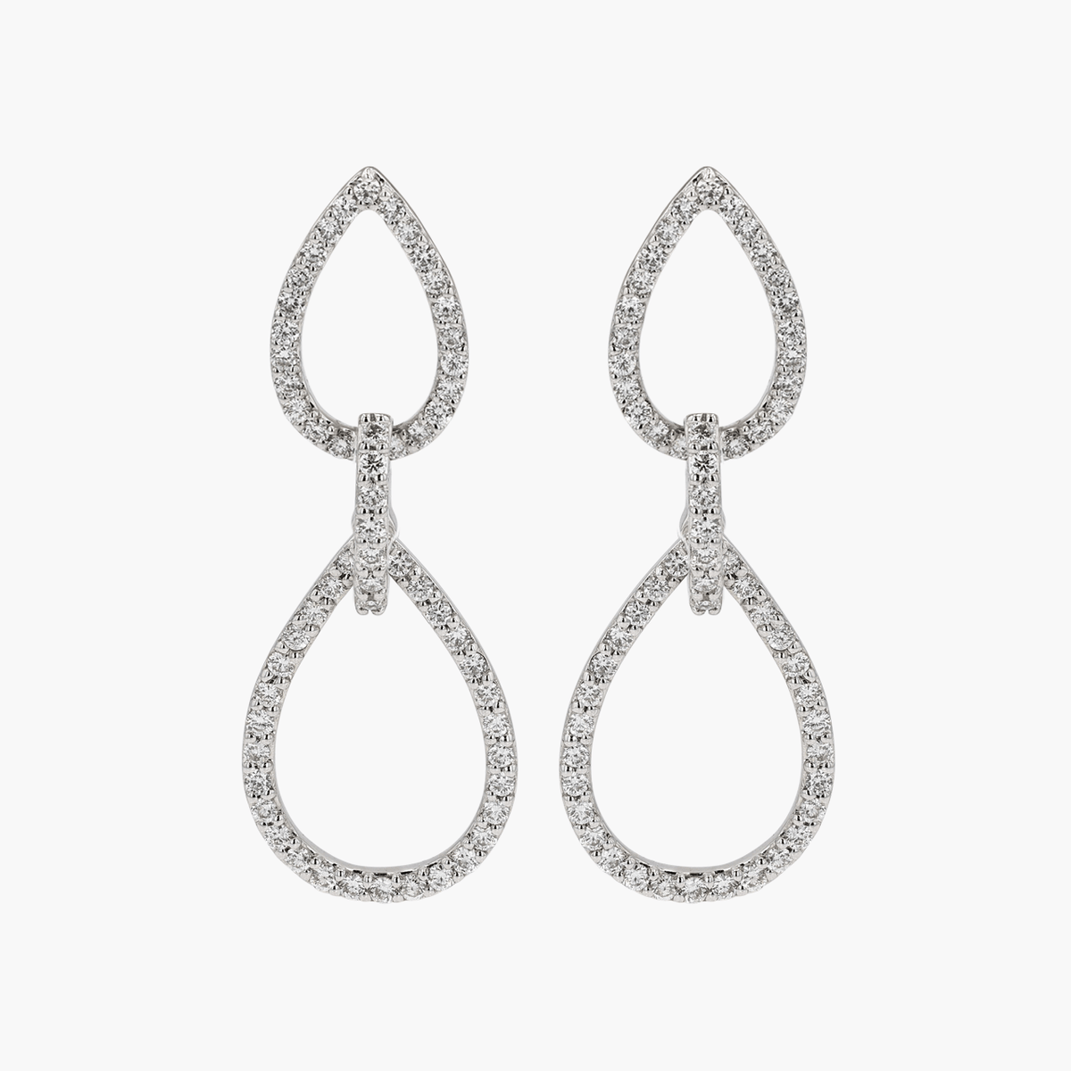 White Gold and Diamond Drop Earrings