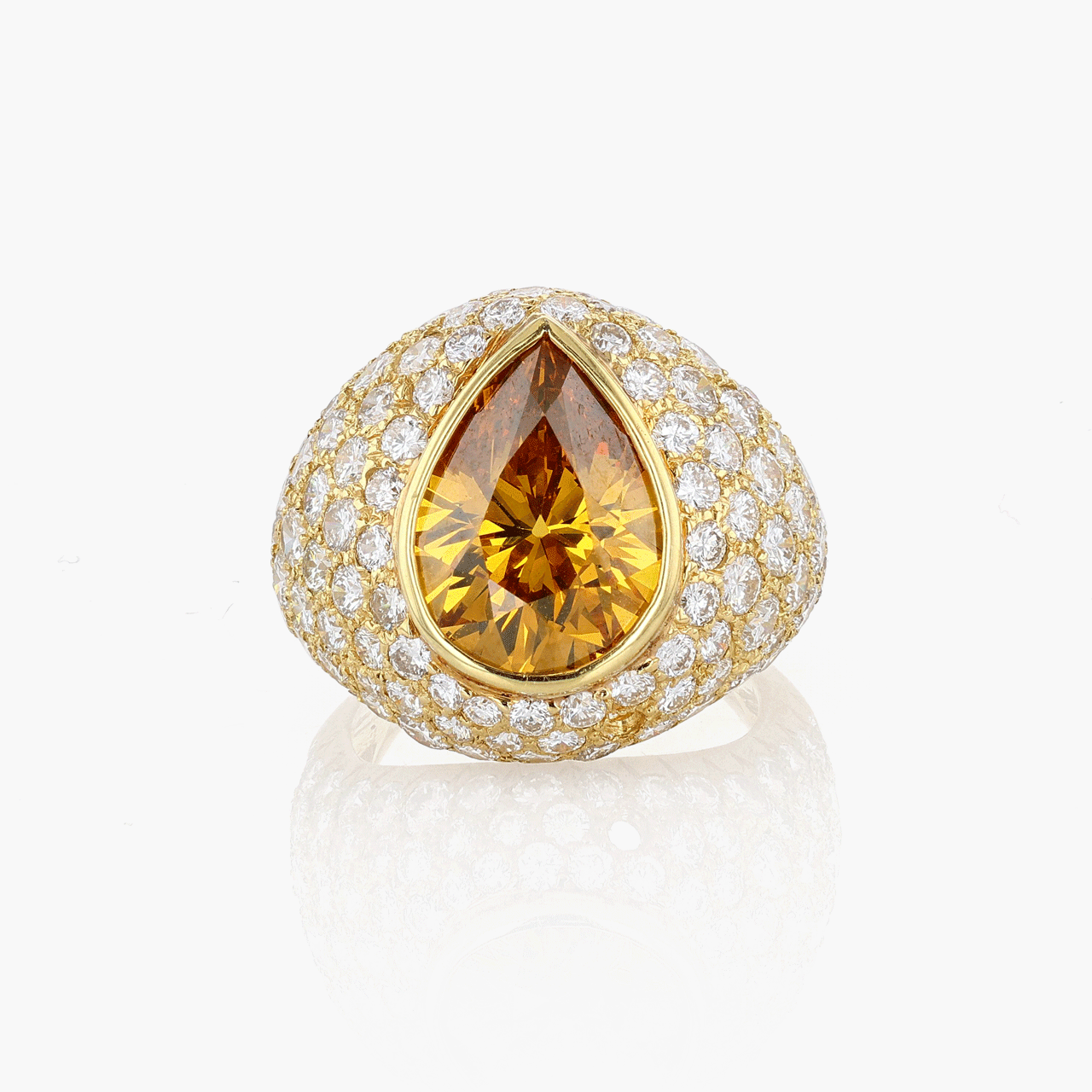Gold, Colored Diamond, and Diamond Ring