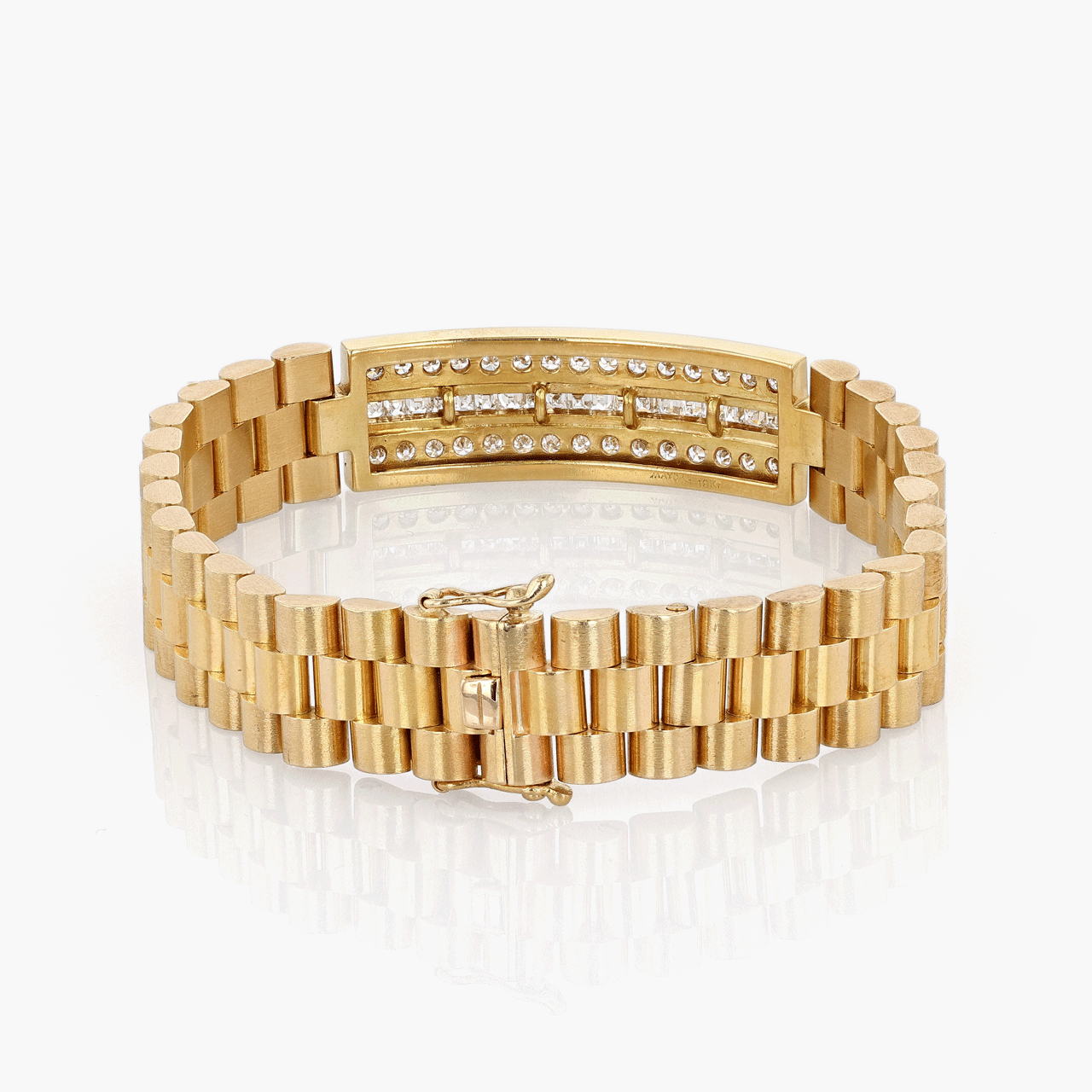 Gold and Diamond Men's Link Bracelet