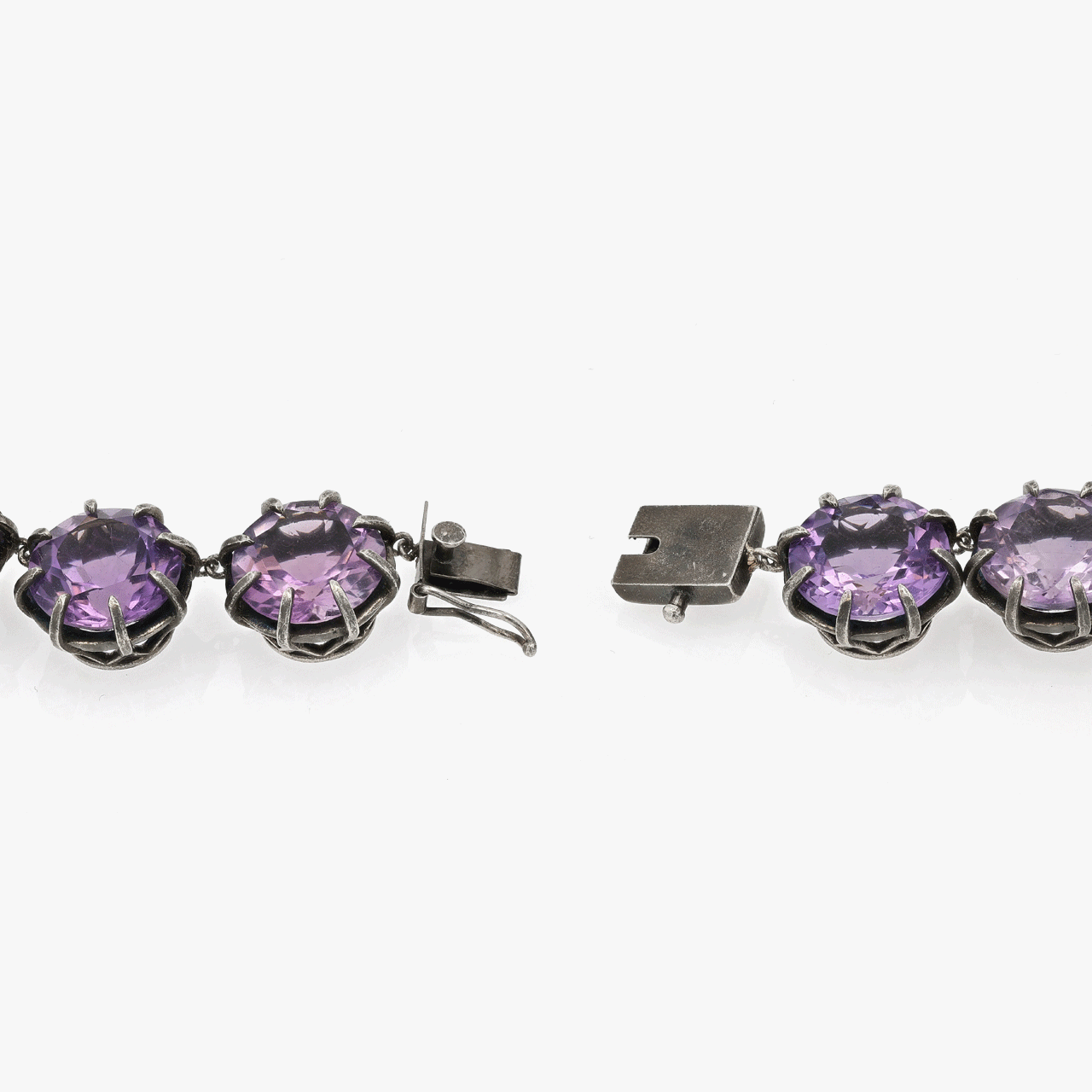 Silver and Amethyst Riviere Necklace