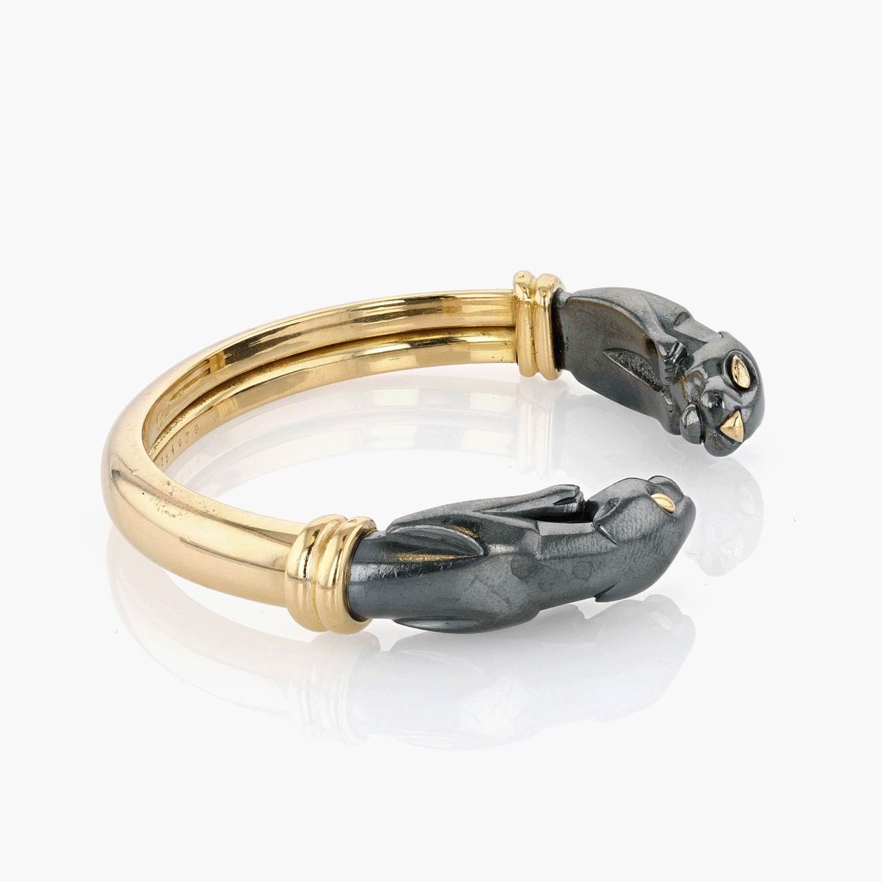 Cartier Silverium and 18 Karat Gold Panthere Bangle