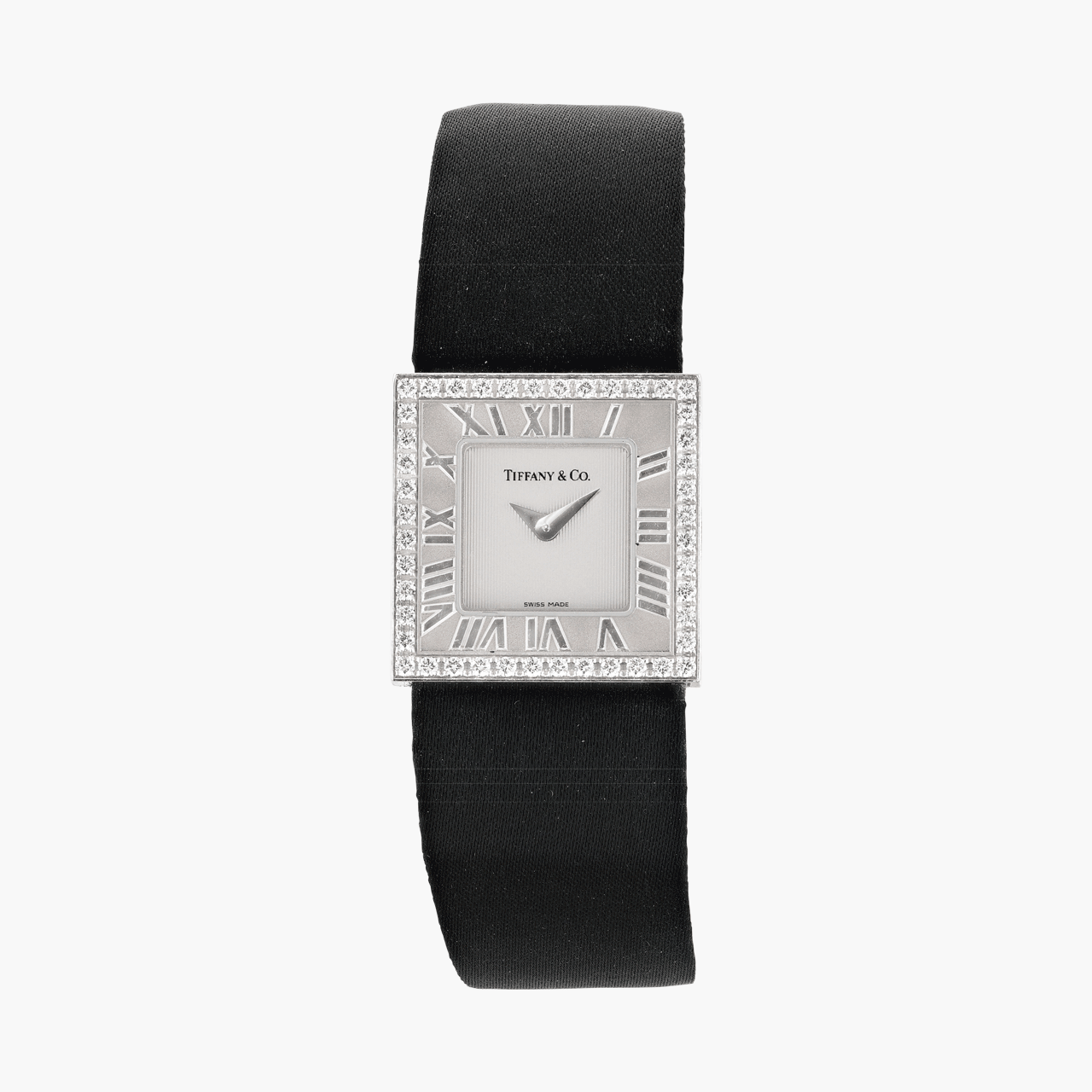 Tiffany & Co. White Gold and Diamond Atlas Square Wristwatch