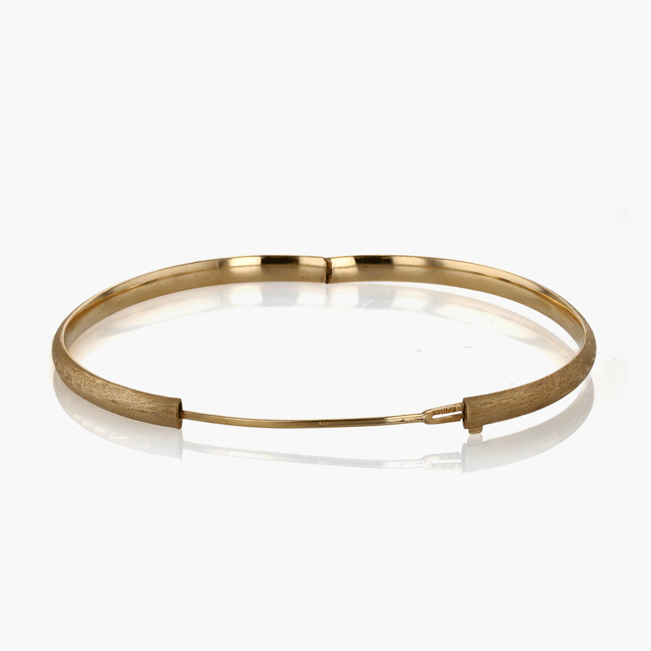 Gold Engraved Hinged Bangle