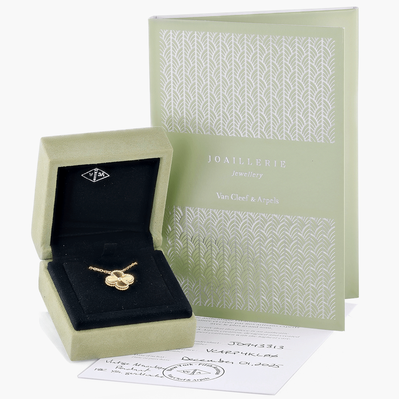 Van Cleef & Arpels Gold Guilloche Alhambra Pendant