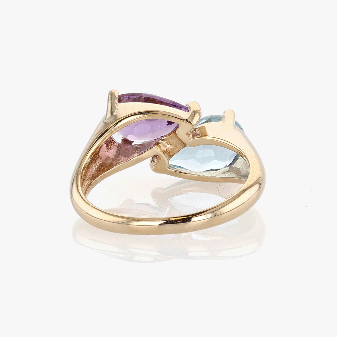 Gold, Amethyst, and Blue Topaz Ring
