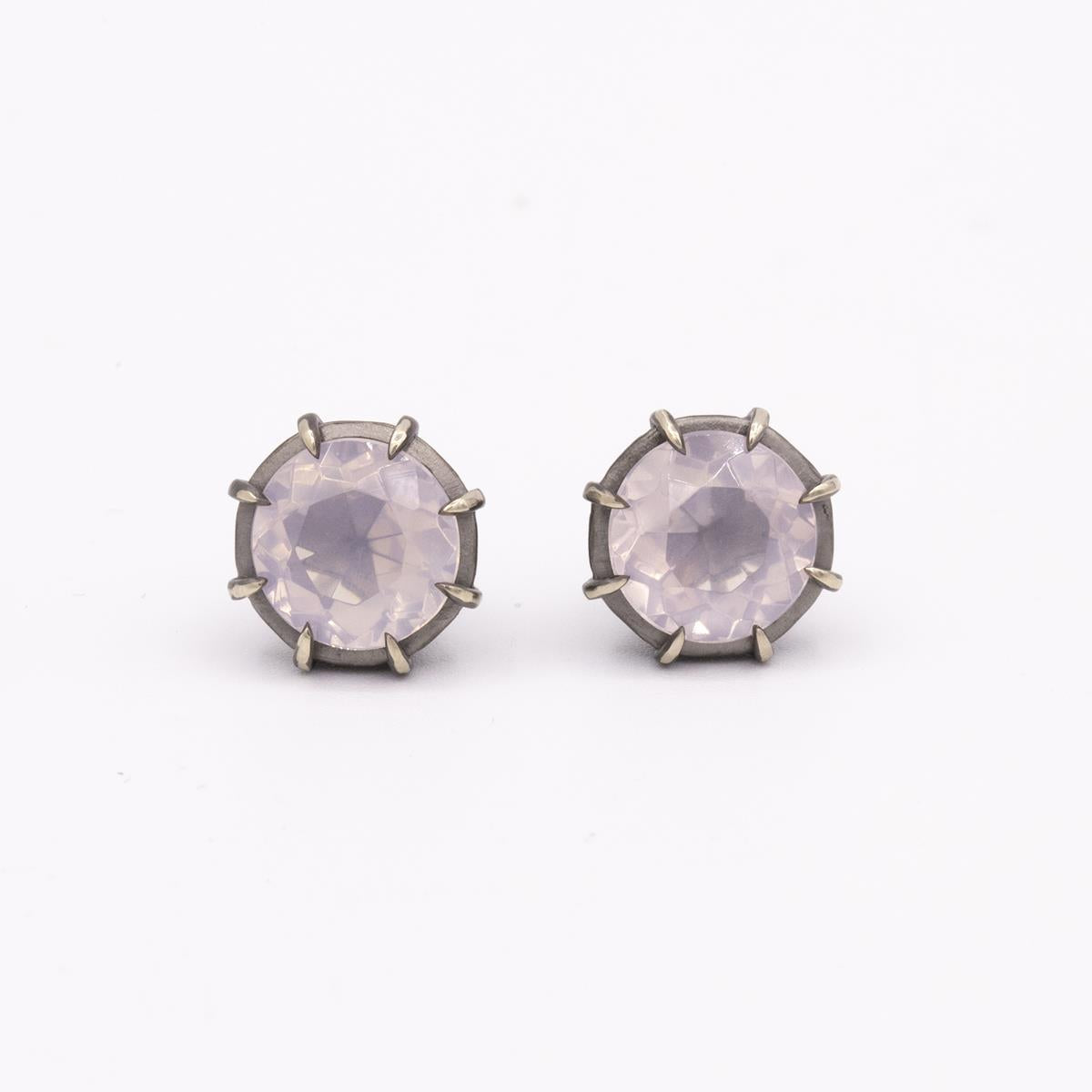 Gemma Collection 14KT Gold Rose Quartz Pushback Stud Earrings