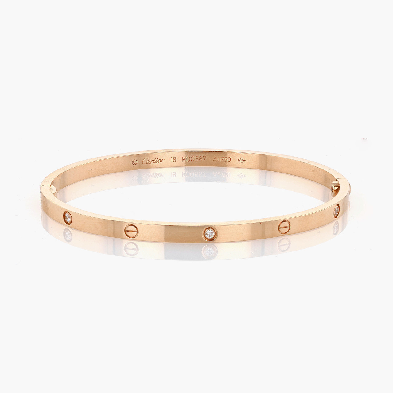 Cartier Rose Gold and Diamond Thin Love Bracelet