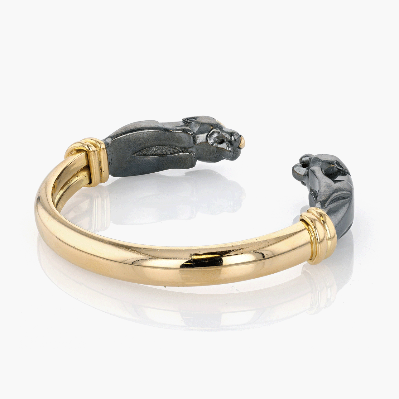 Cartier Silverium and 18 Karat Gold Panthere Bangle