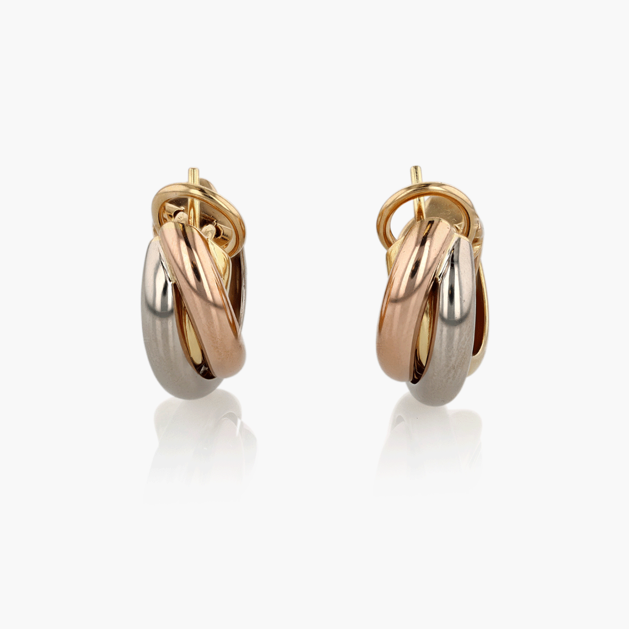 Cartier Trinity Tri-Color Gold Earrings