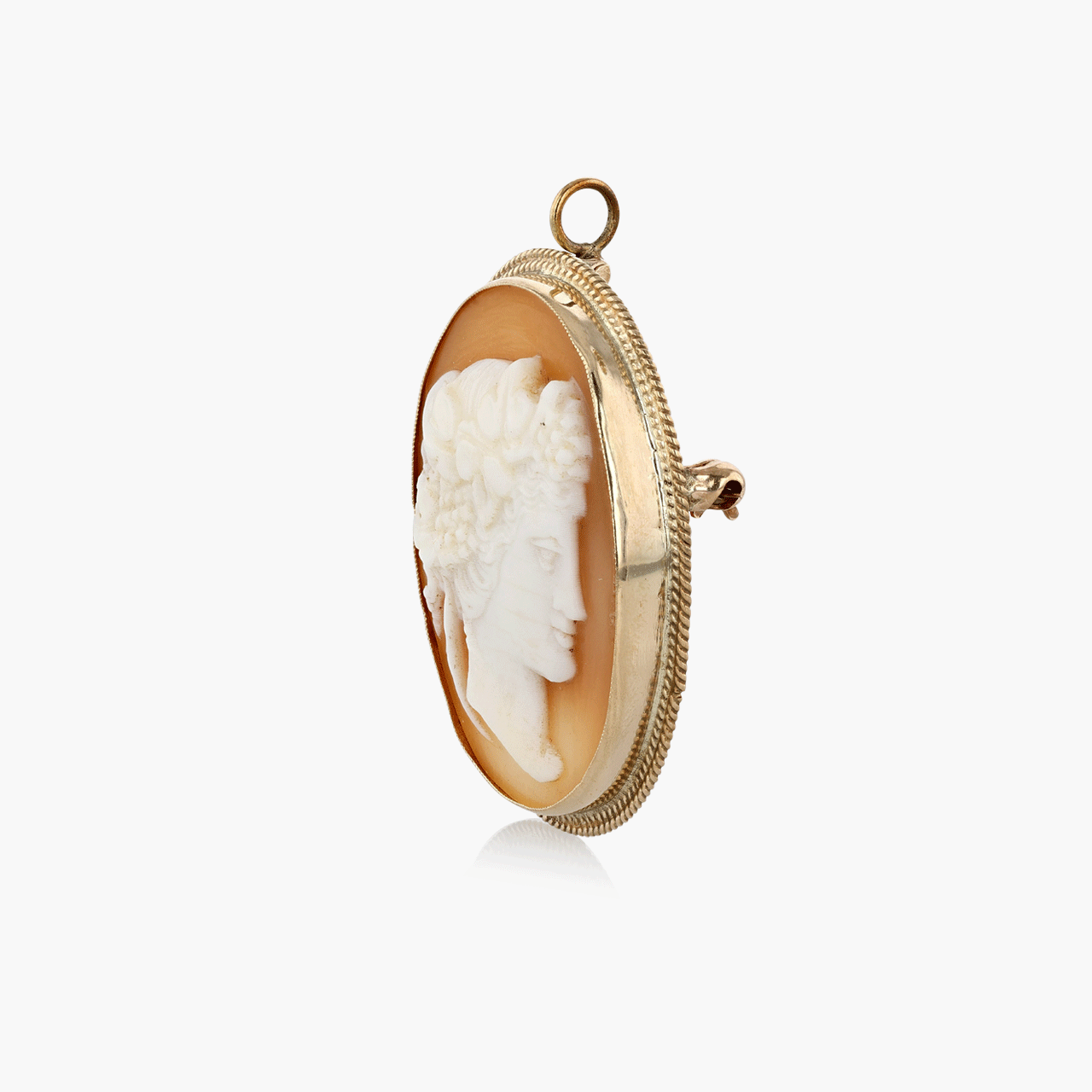 Vintage Gold and Shell Cameo Brooch