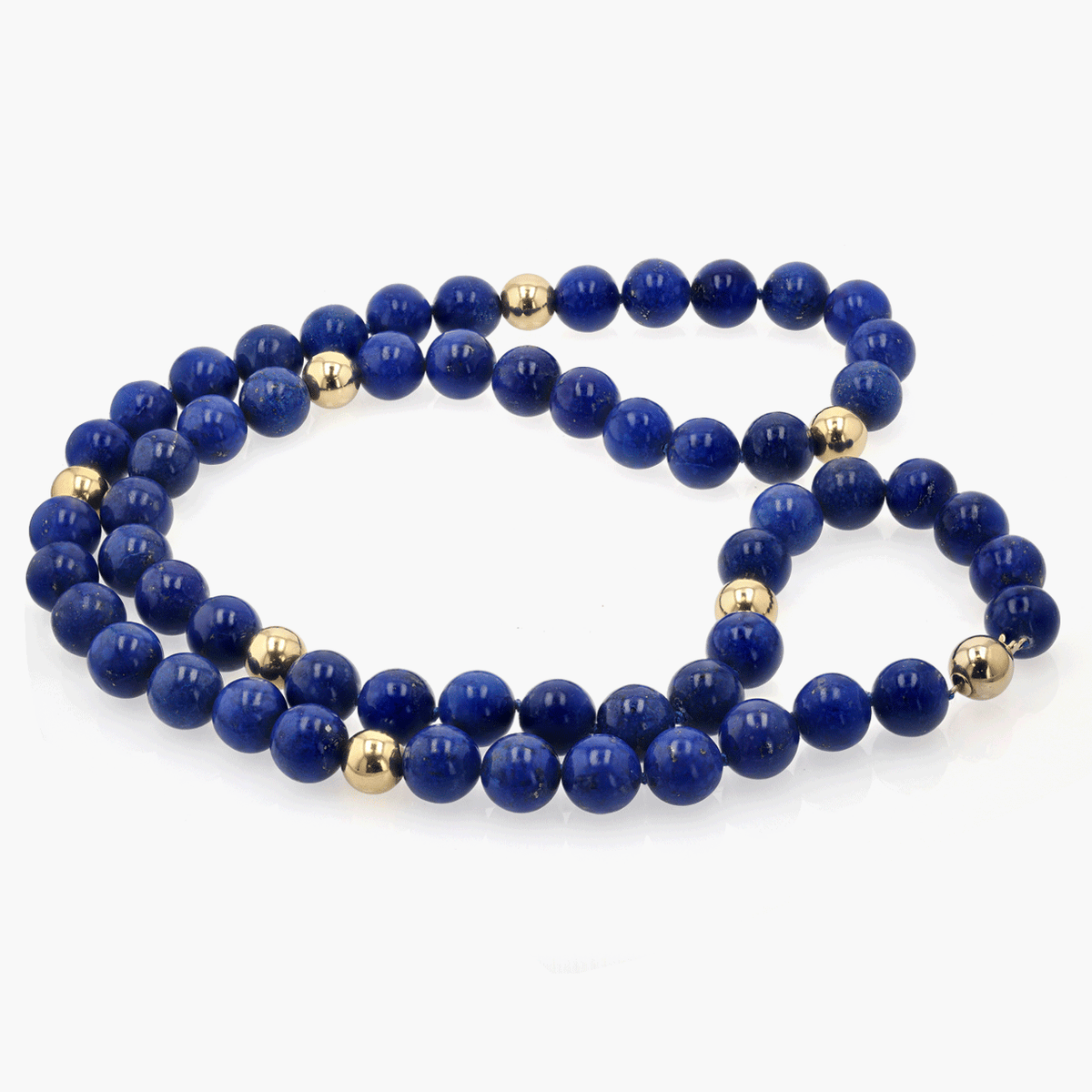 Gold and Lapis Lazuli Beaded Necklace