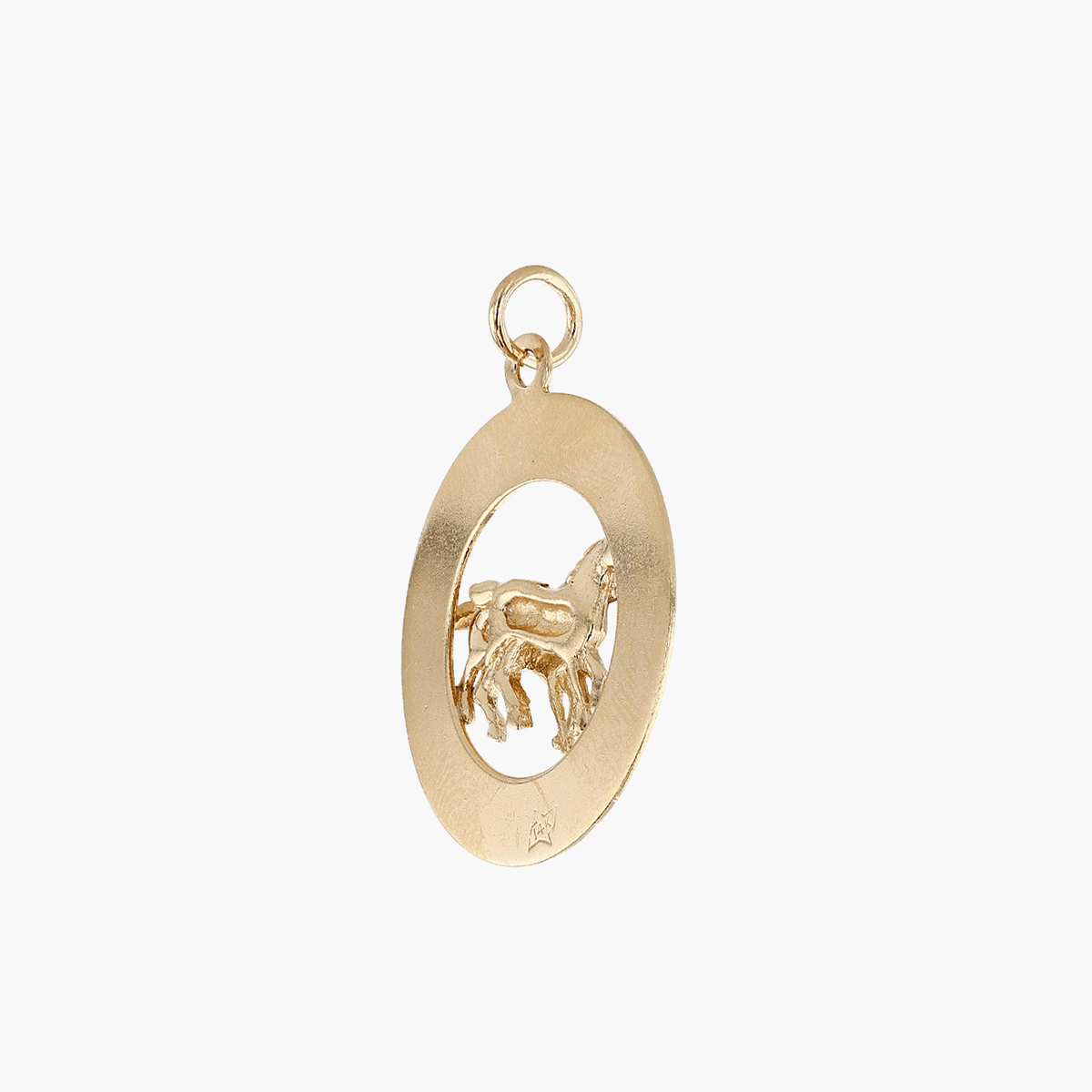 Gold Horse Disc Charm