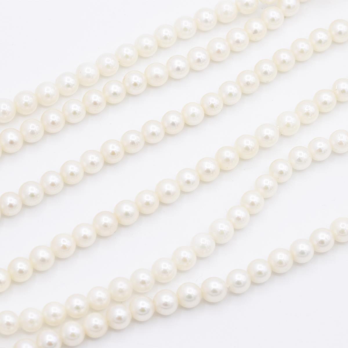 14KT Gold Three Strand Freshwater Pearl Necklace