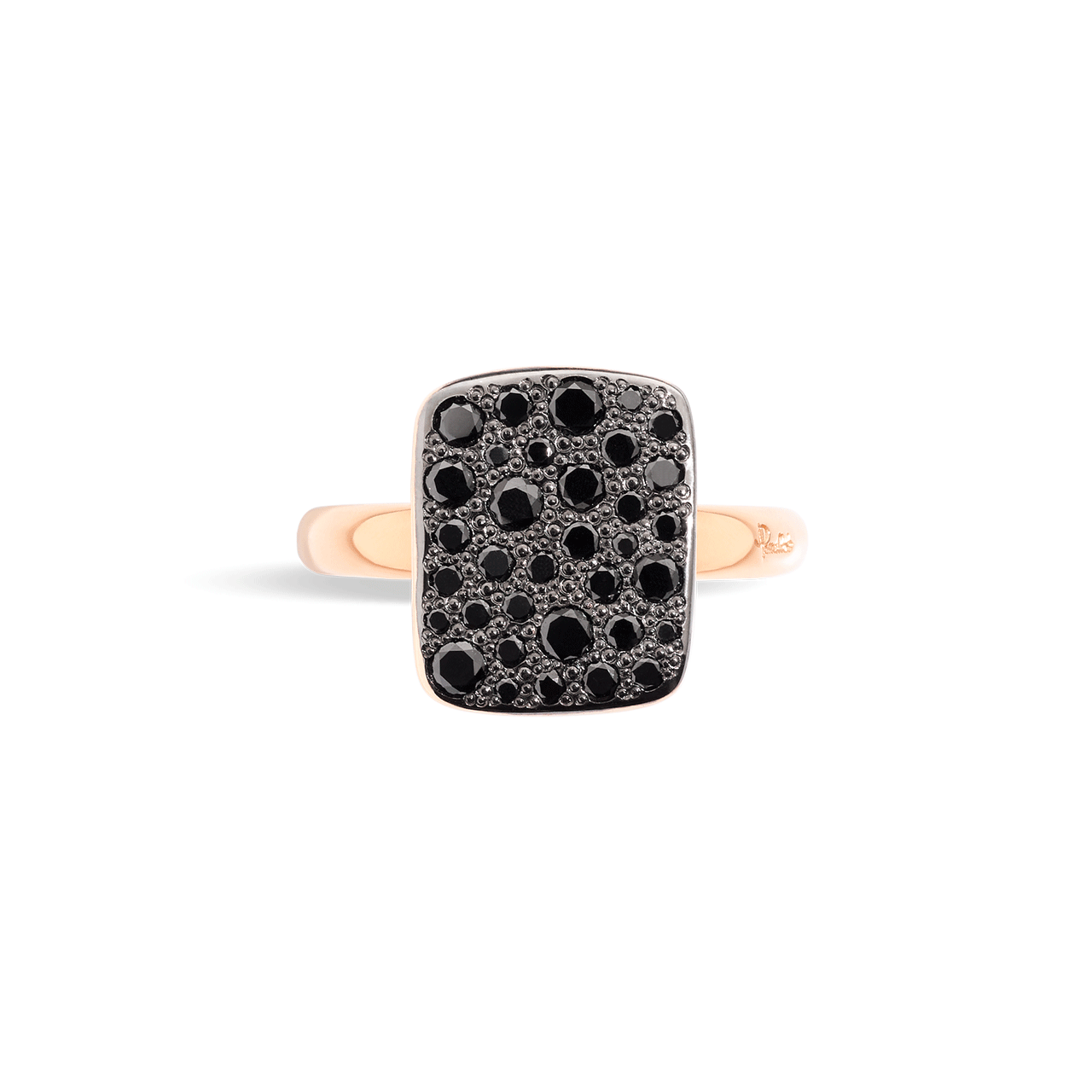 Pomellato Rose Gold and Black Diamond Sabbia Ring