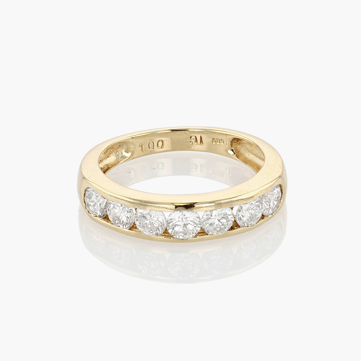 14k Yellow Gold and Diamond .75 Total Weight Channel Set Band
