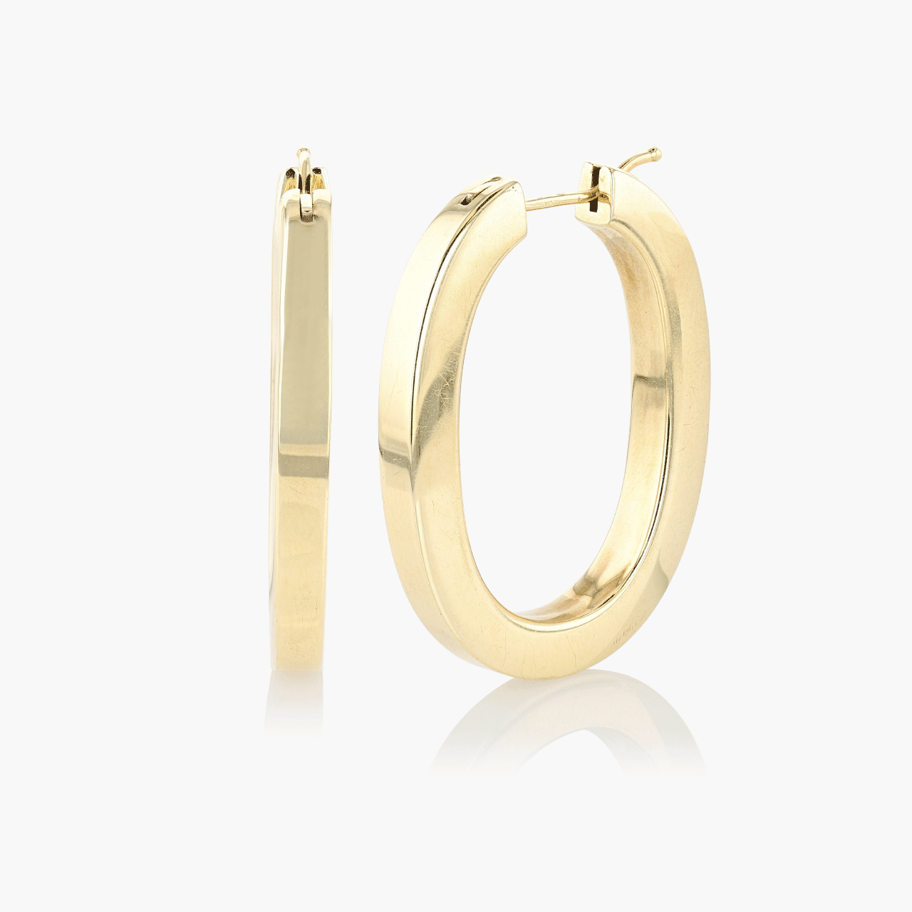 Gold Oval Hoops
