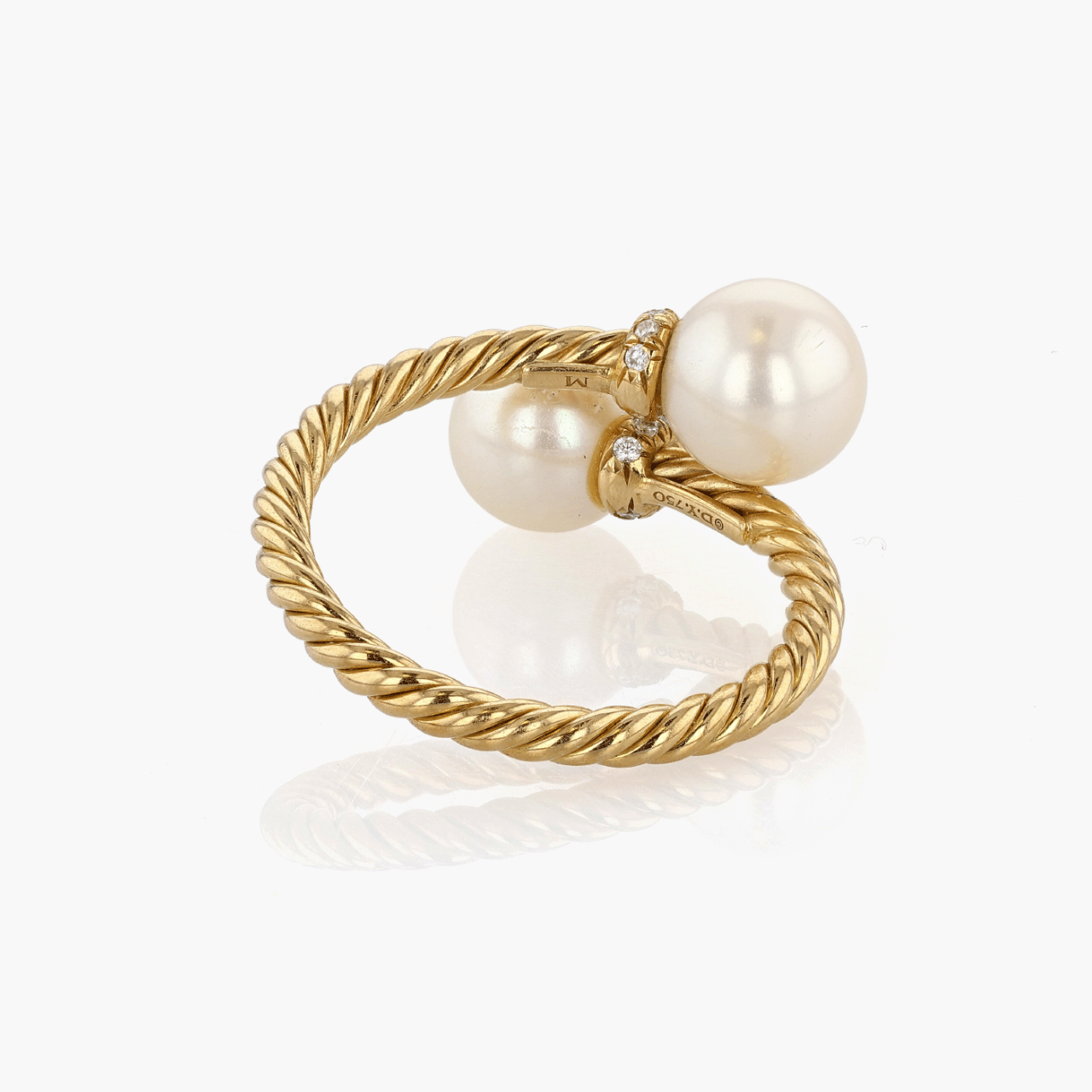 Gold, Pearl, and Diamond David Yurman Ring