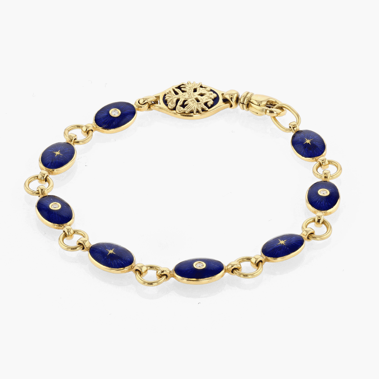 Faberge Gold, Enamel, and Diamond Bracelet