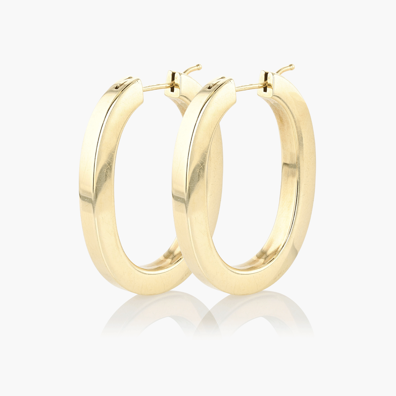 Gold Oval Hoops