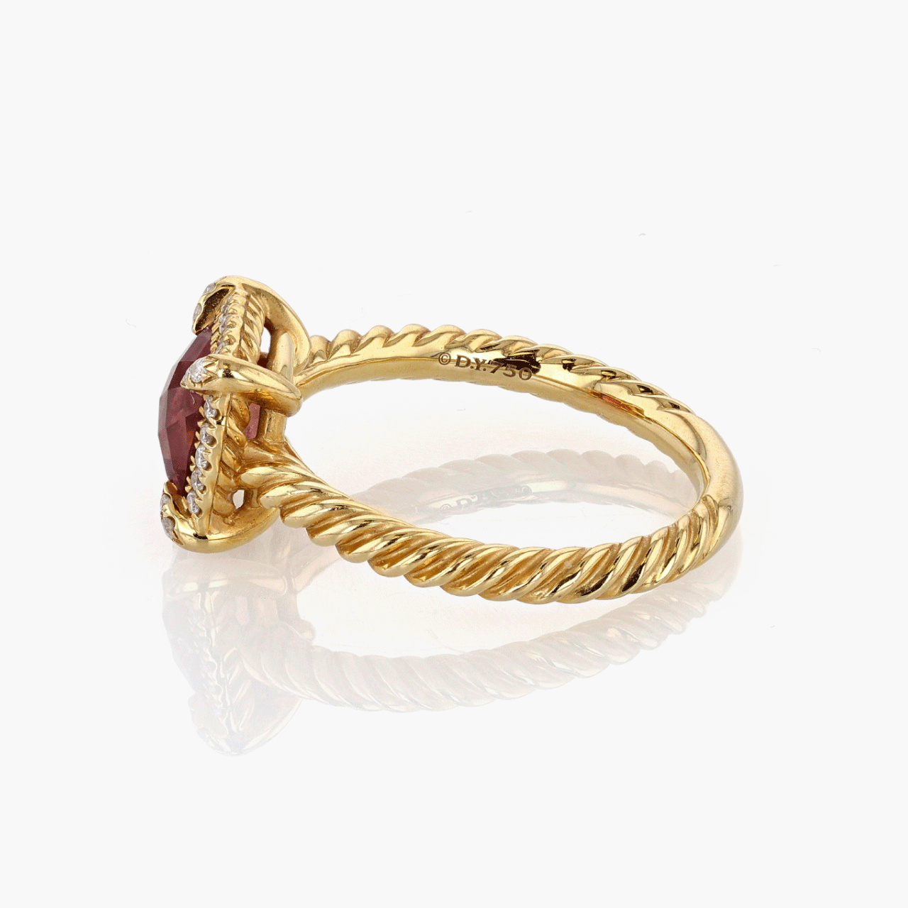 David Yurman Gold, Pink Tourmaline, and Diamond Chatelaine Ring