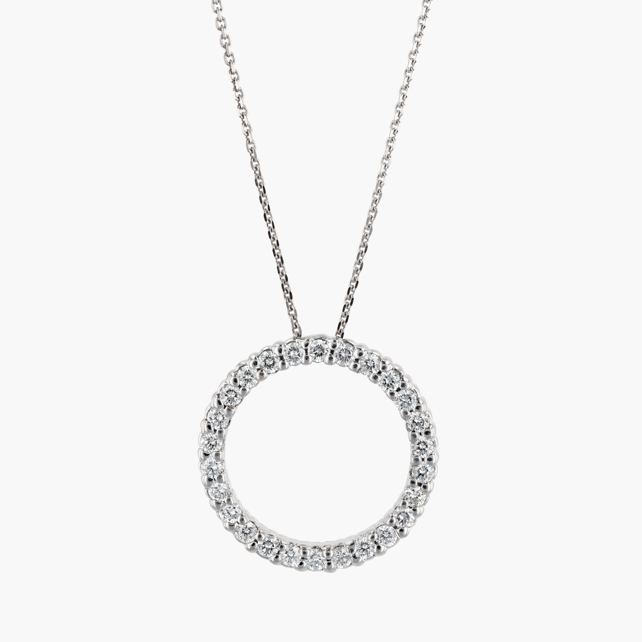 White Gold and Diamond Circle Pendant