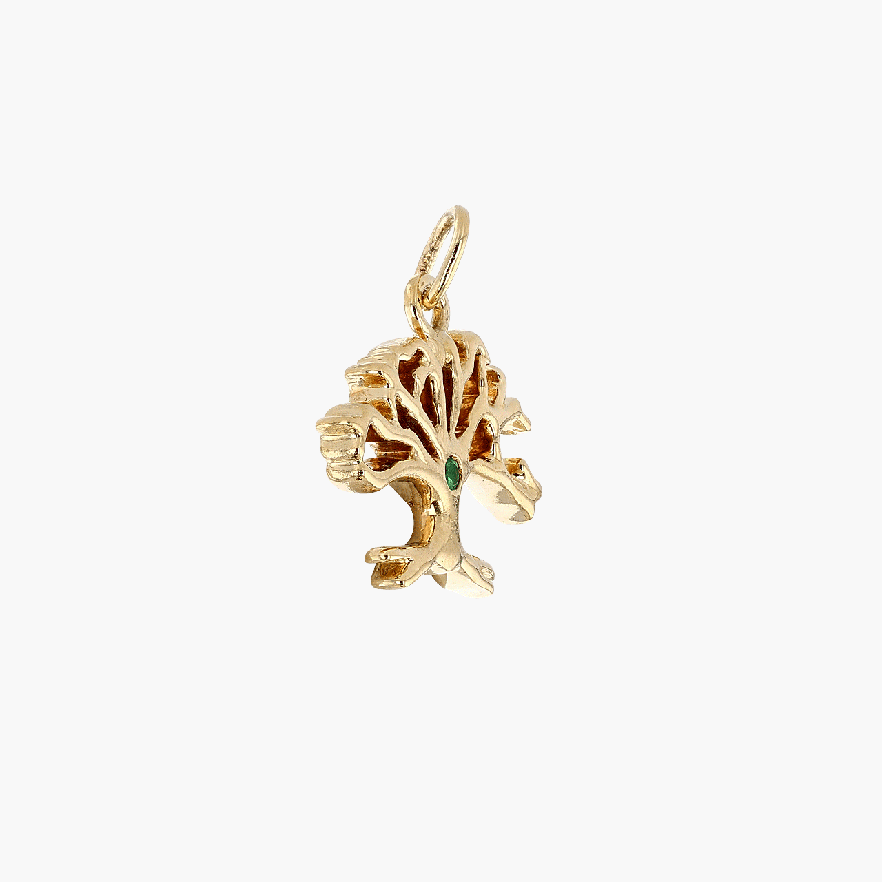 Gold and Emerald Tree of Life Charm