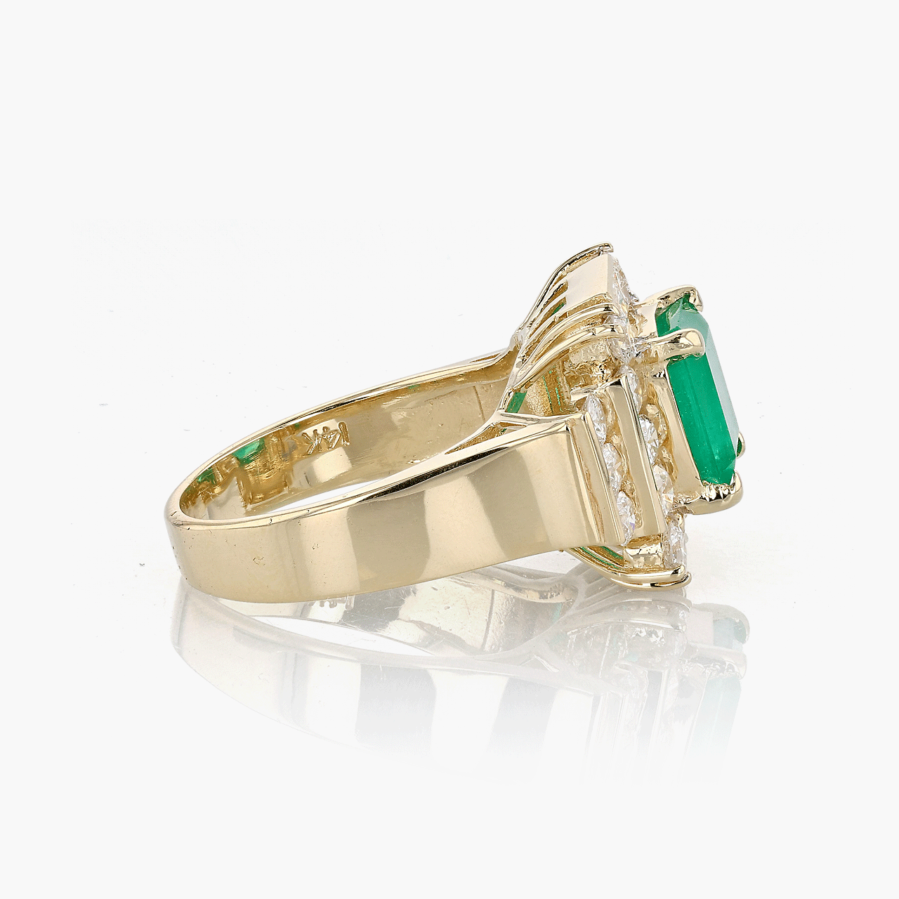Gold, Emerald, and Diamond Ring