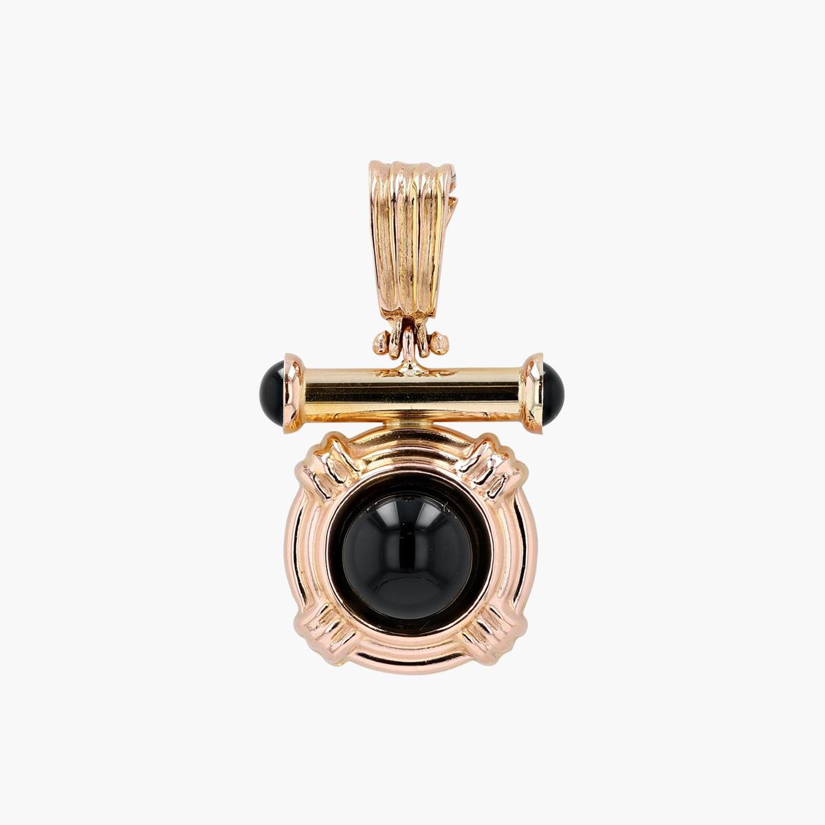 Vintage 14KT Gold Onyx Enhancer