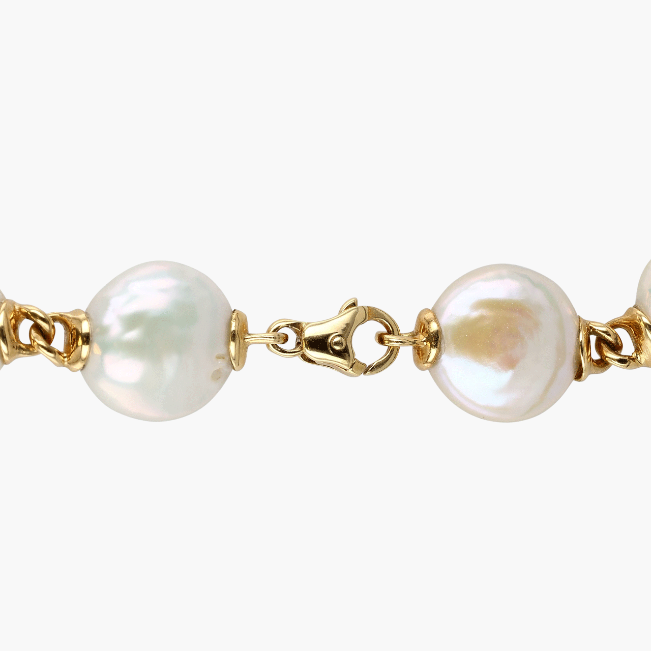 Gold and Coin Pearl Yvel Biwa Necklace