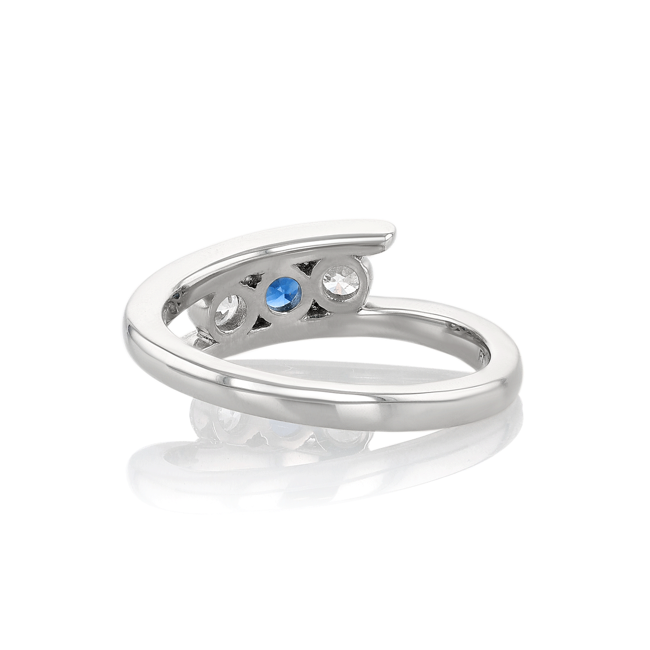 Platinum, Sapphire, and Diamond Bypass Ring