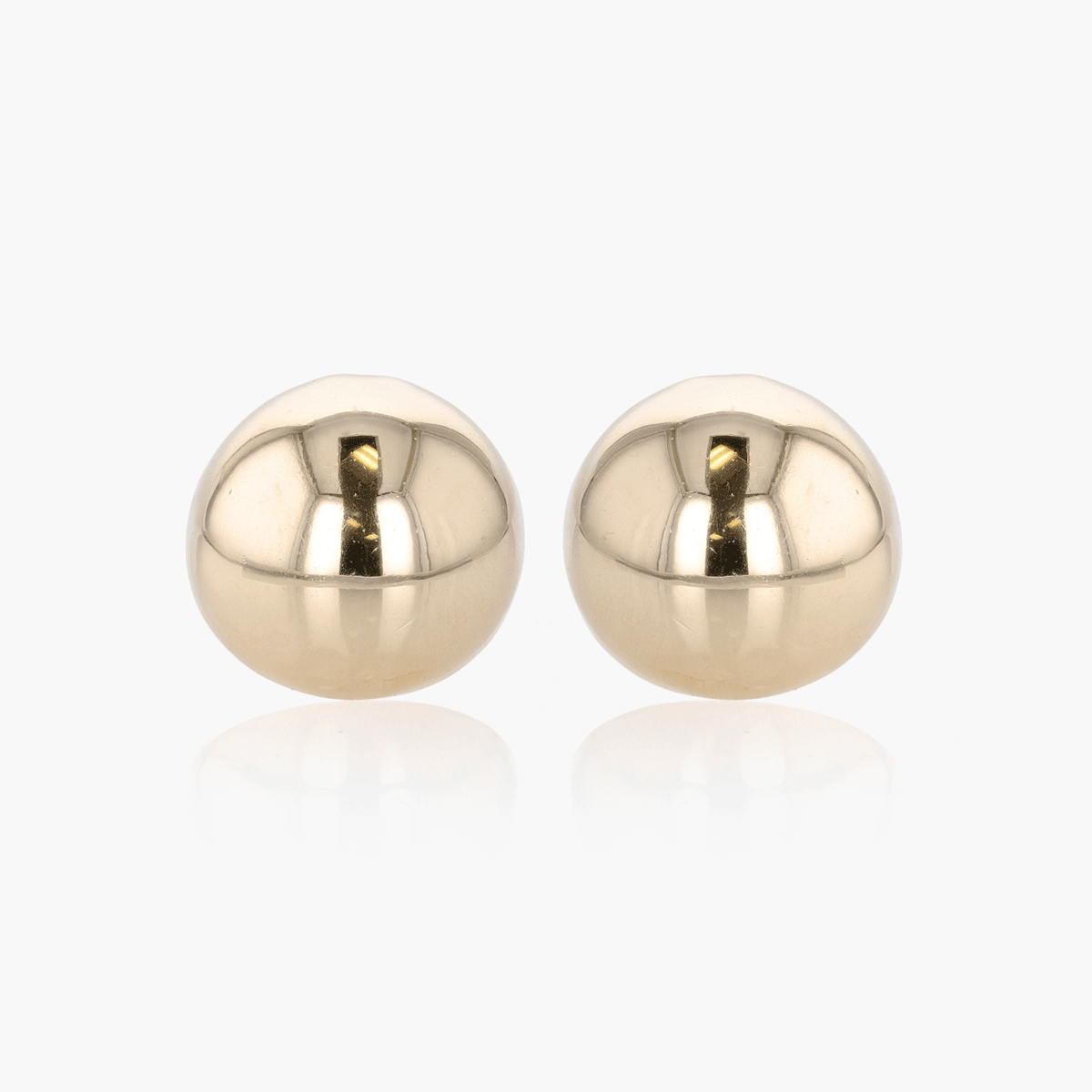 Gold Domed Button Earrings