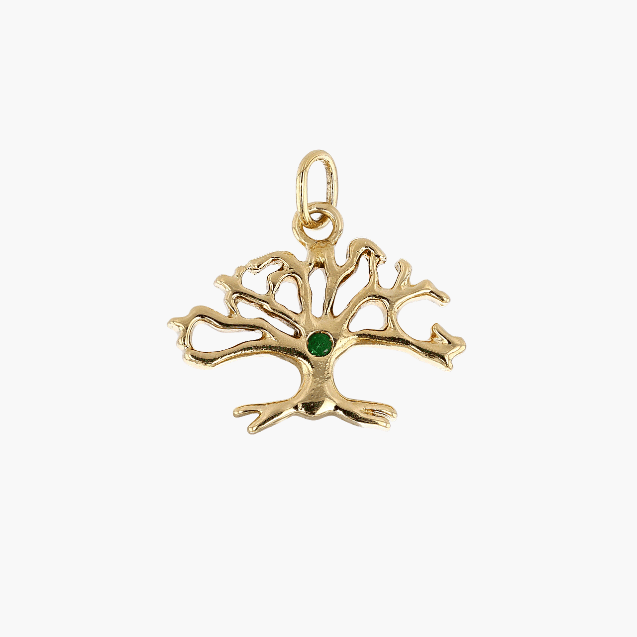 Gold and Emerald Tree of Life Charm