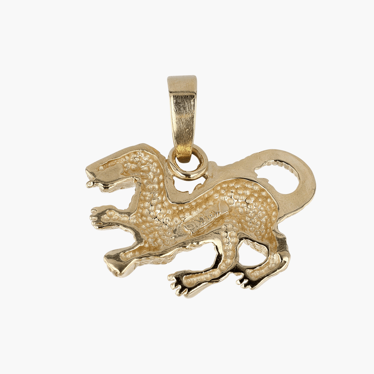 Gold Diamong-Cut Dragon Pendant Charm