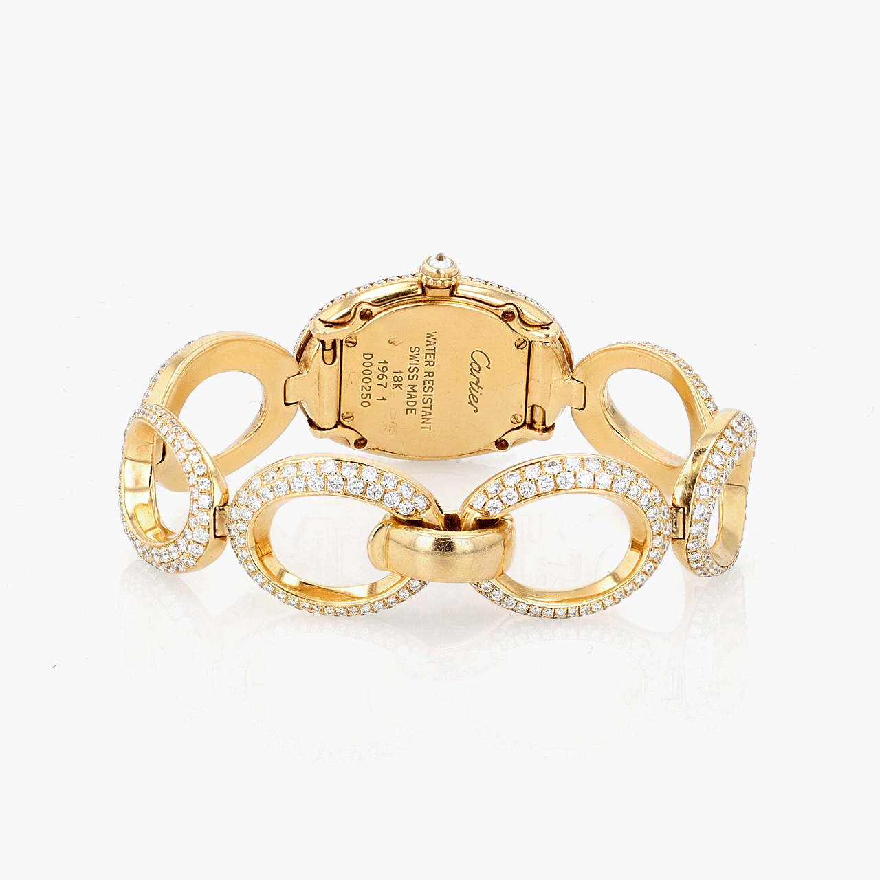 Cartier Gold and Diamond Baignoire Quartz Movement