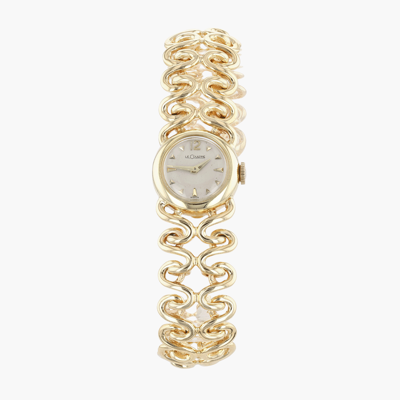 Gold LeCoultre Retro Mechanical Integrated Bracelet Watch