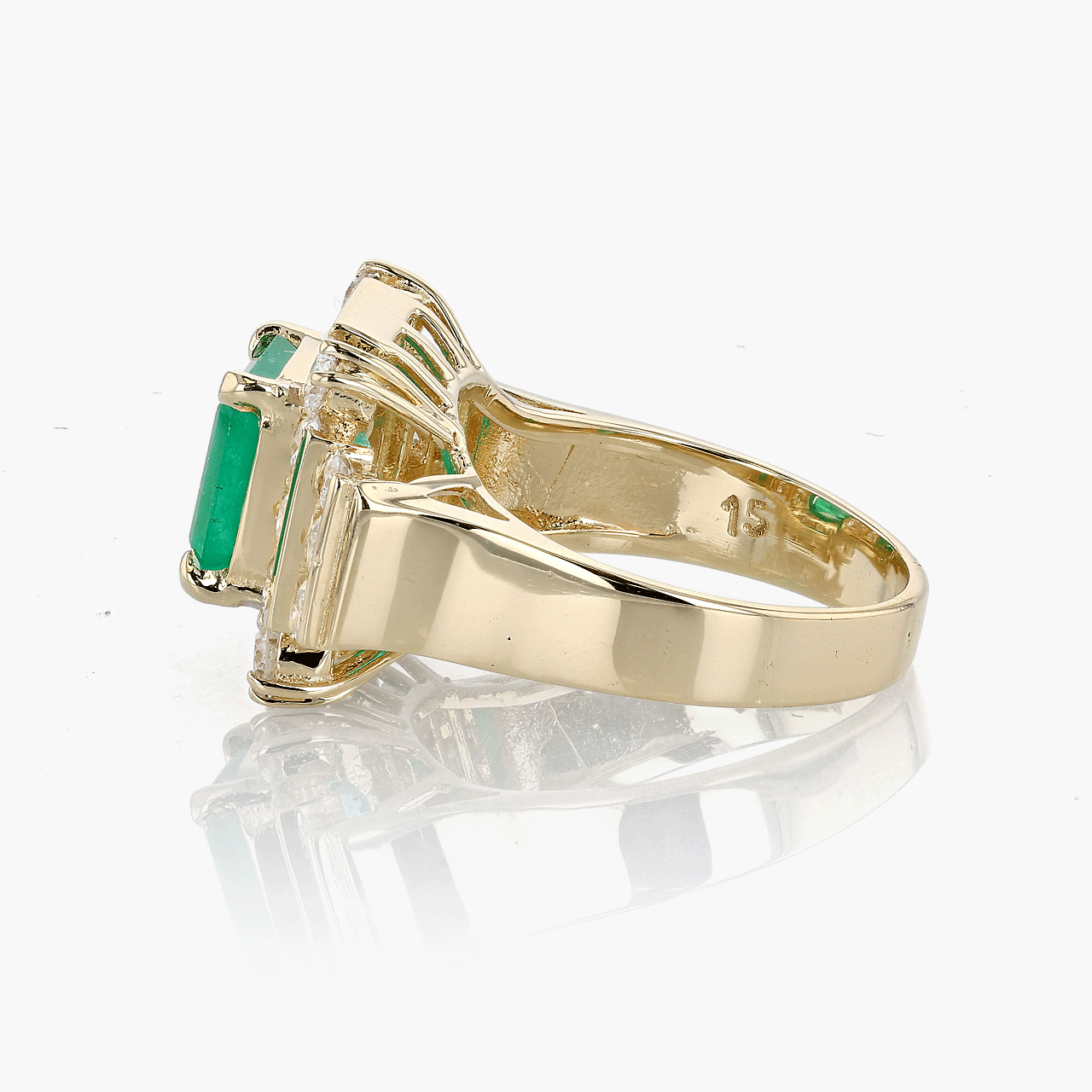 Gold, Emerald, and Diamond Ring