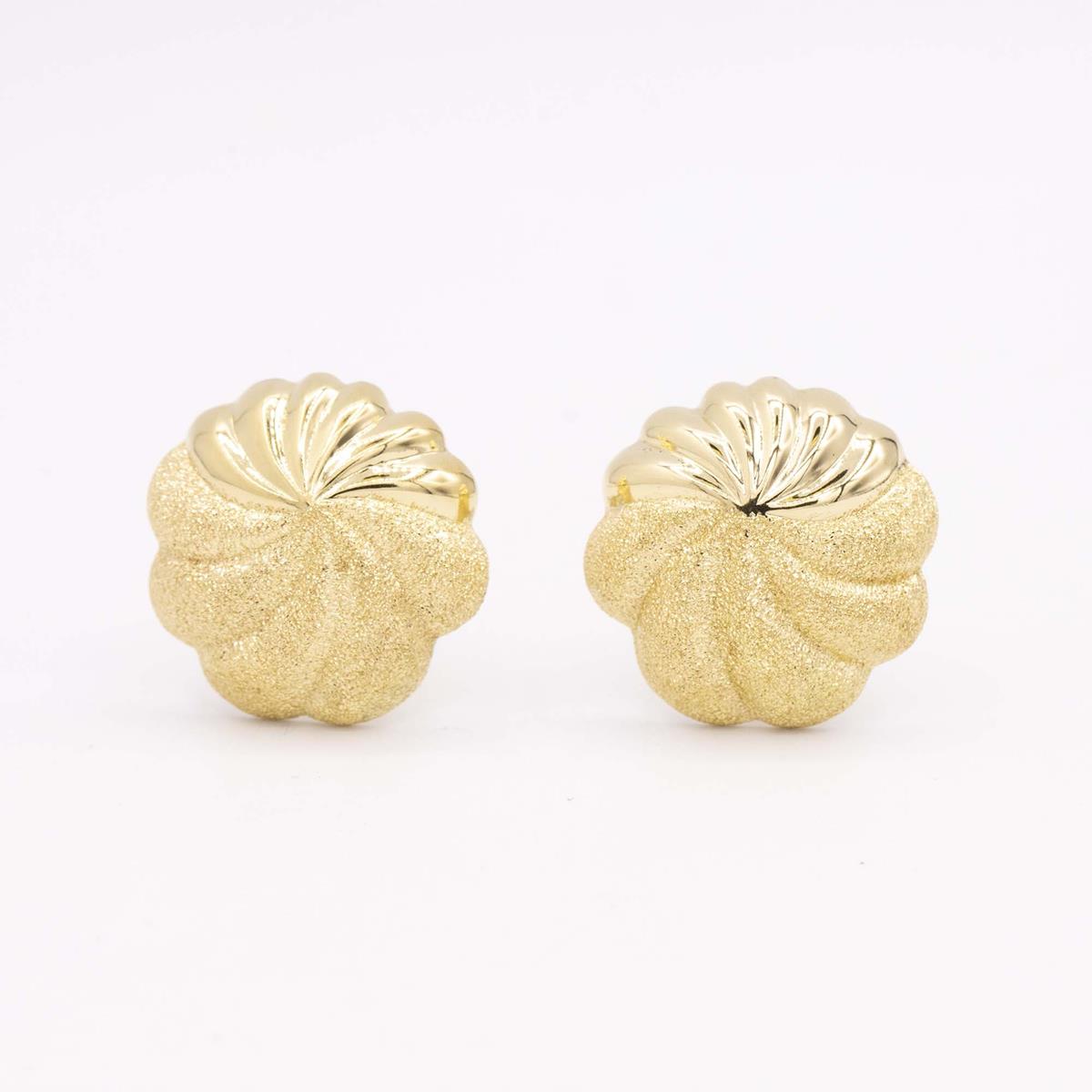 18KT Gold Pinwheel Ear Clip Earrings
