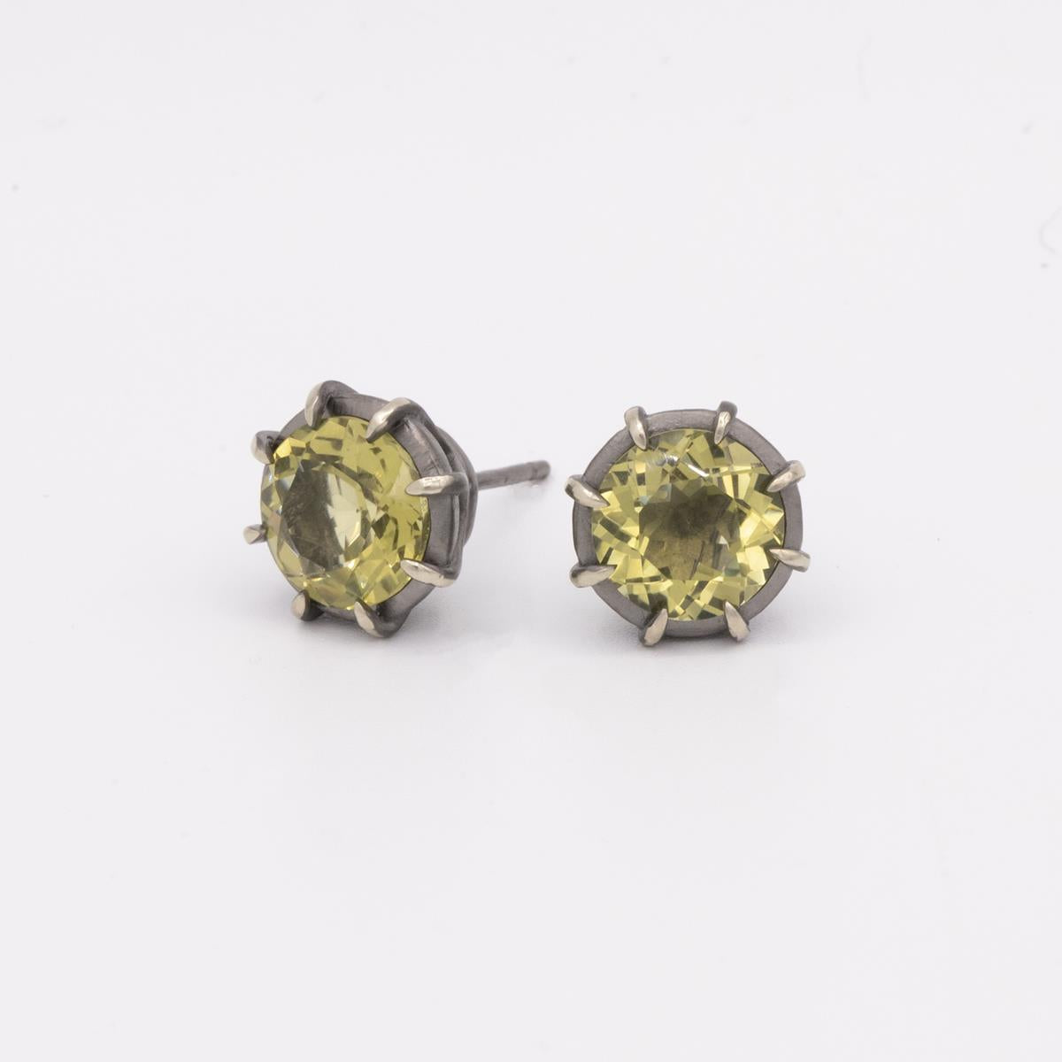 Gemma Collection 14KT Gold Lemon Quartz Pushback Stud Earrings