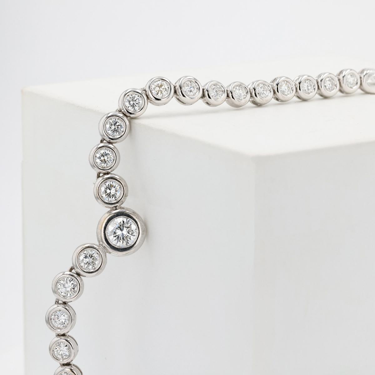 18KT Gold Diamond Bezel Set RivieraNecklace