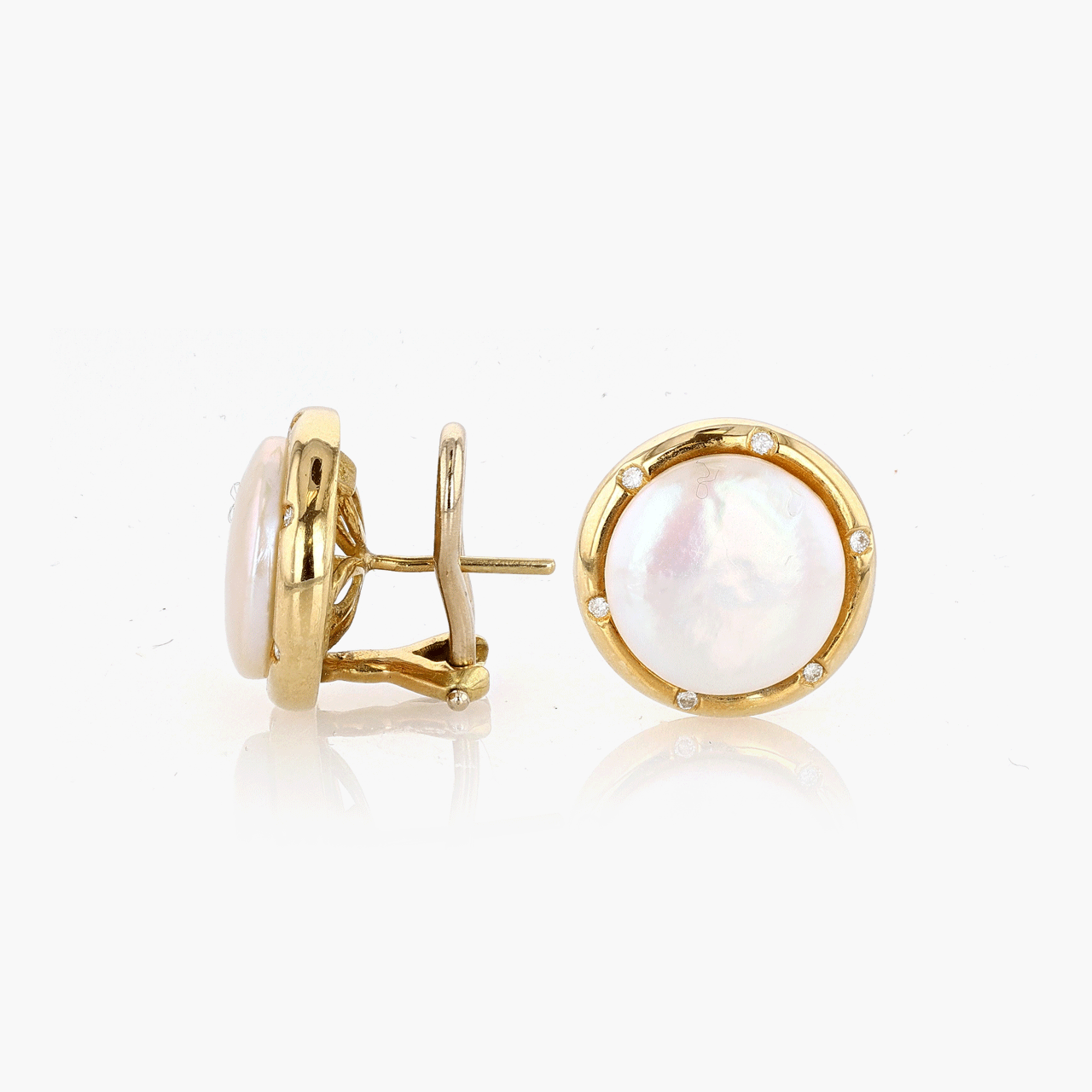 Yvel Gold, Biwa Pearl, and Diamond Earrings