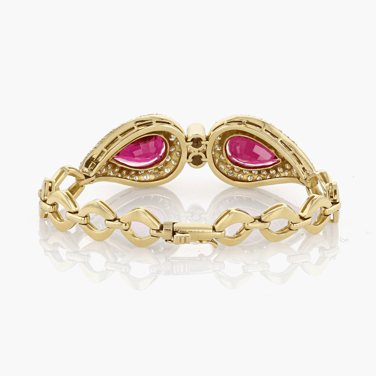 Gold, Diamond, and Rubellite Bracelet