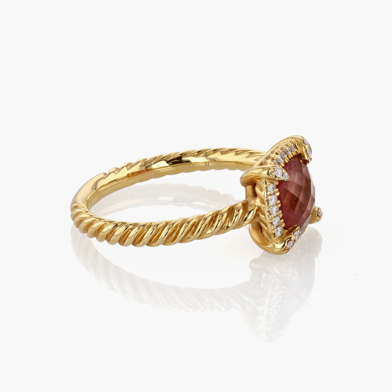 David Yurman Gold, Pink Tourmaline, and Diamond Chatelaine Ring