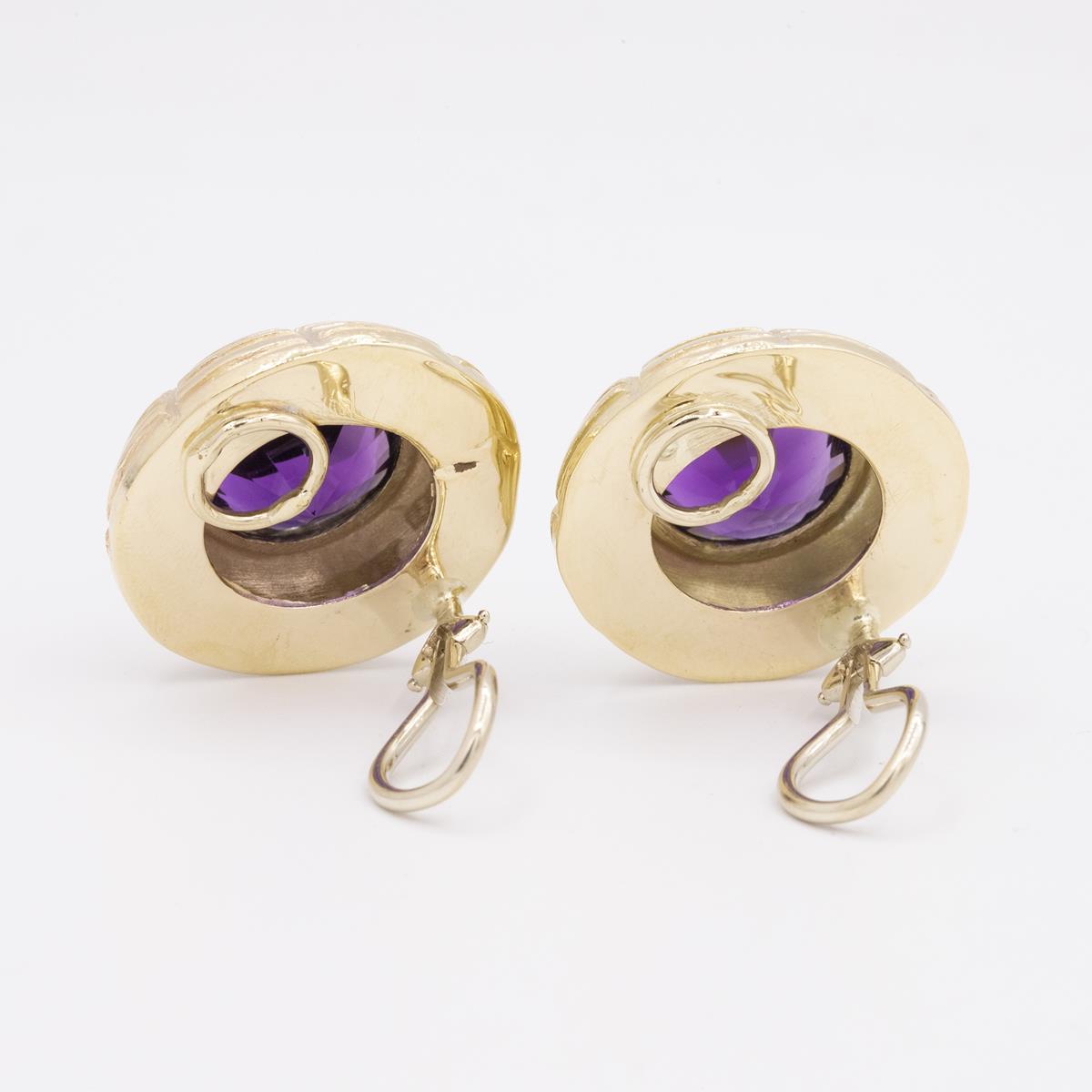 14KT Gold Amethyst Fashion Earring