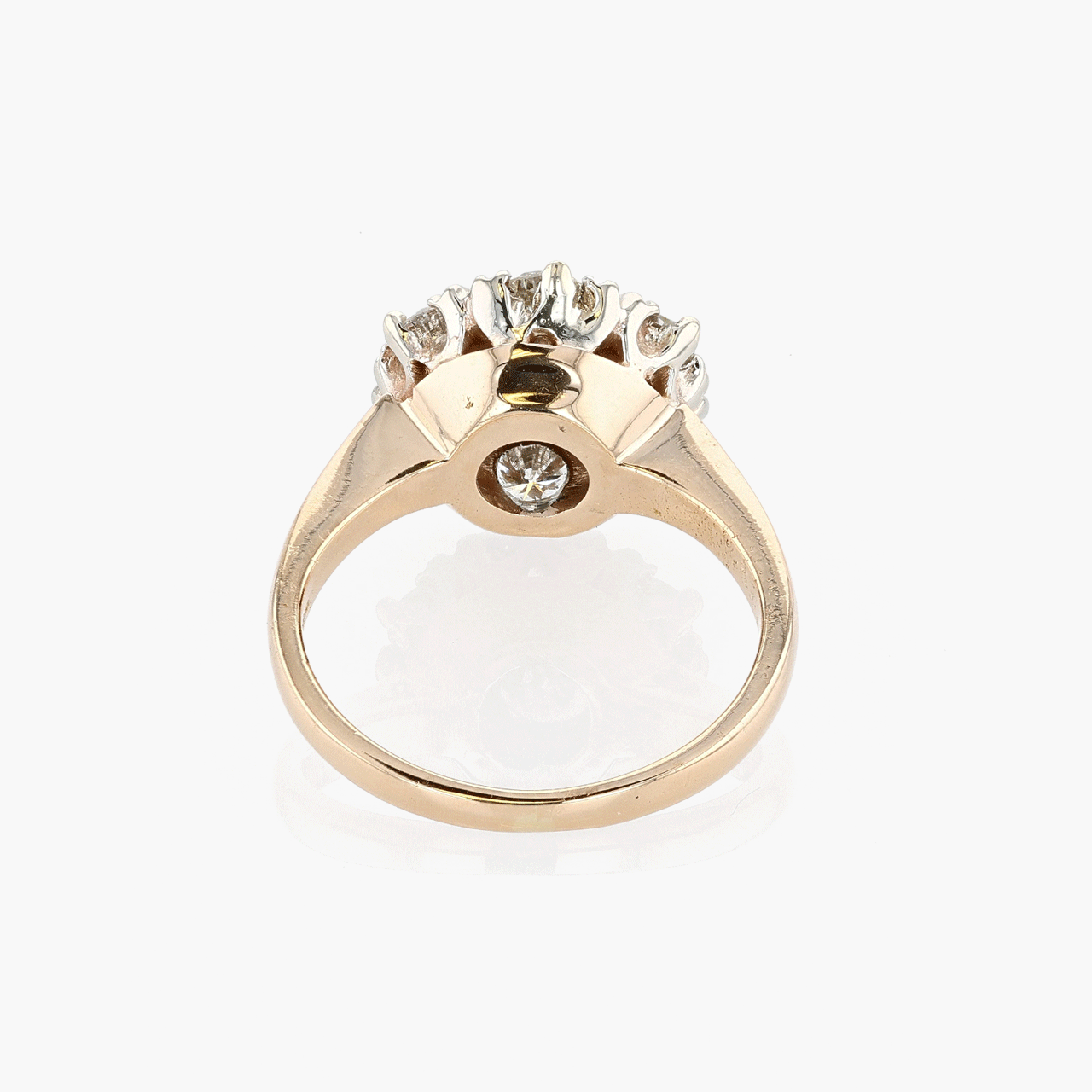 Gold and White Gold Diamond cluster ring