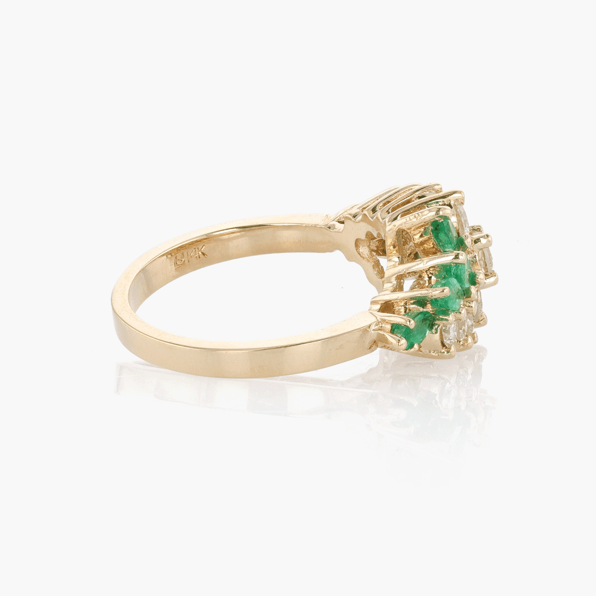 Gold, Emerald, and Diamond Ring
